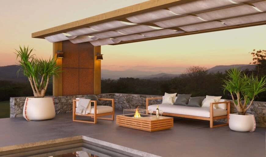 Ecosmart Fire Manhattan 50 Fire Pit Table - Graphite Finish / Black Burner - ESF.O.MHA.50.GH.B