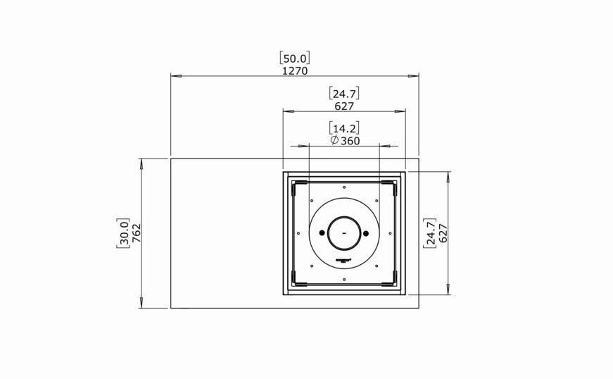 Ecosmart Fire Manhattan 50 Fire Pit Table - Natural Finish / Stainless Steel Burner - ESF.O.MHA.50.NA