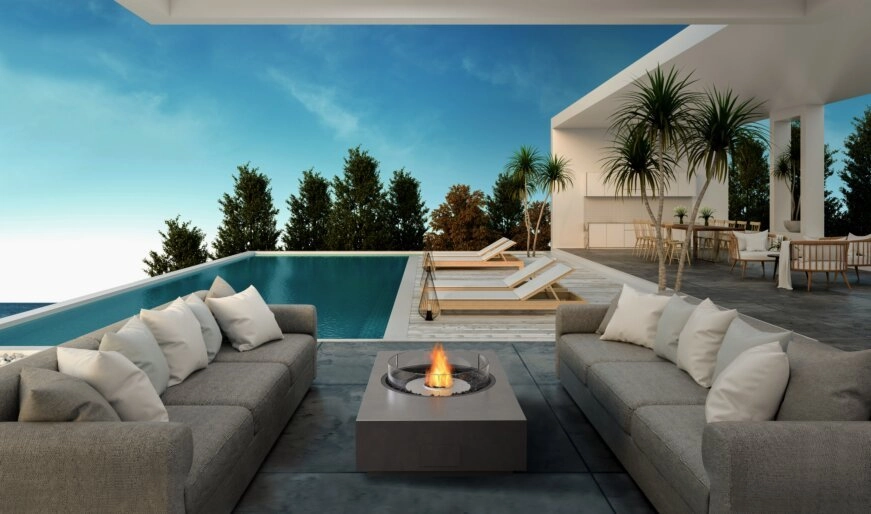 Ecosmart Fire Martini 50 Fire Pit Table - Graphite Finish / Black Burner - ESF.O.MTI.50.GH.B