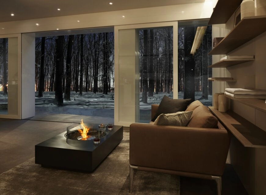 Ecosmart Fire Martini 50 Fire Pit Table - Natural Finish / Black Burner - ESF.O.MTI.50.NA.B