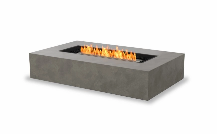Ecosmart Fire Wharf 65 Fire Pit Table - Natural Finish / Stainless Steel Burner - ESF.O.WHF.65.NAoutdoor fire table set with chairs