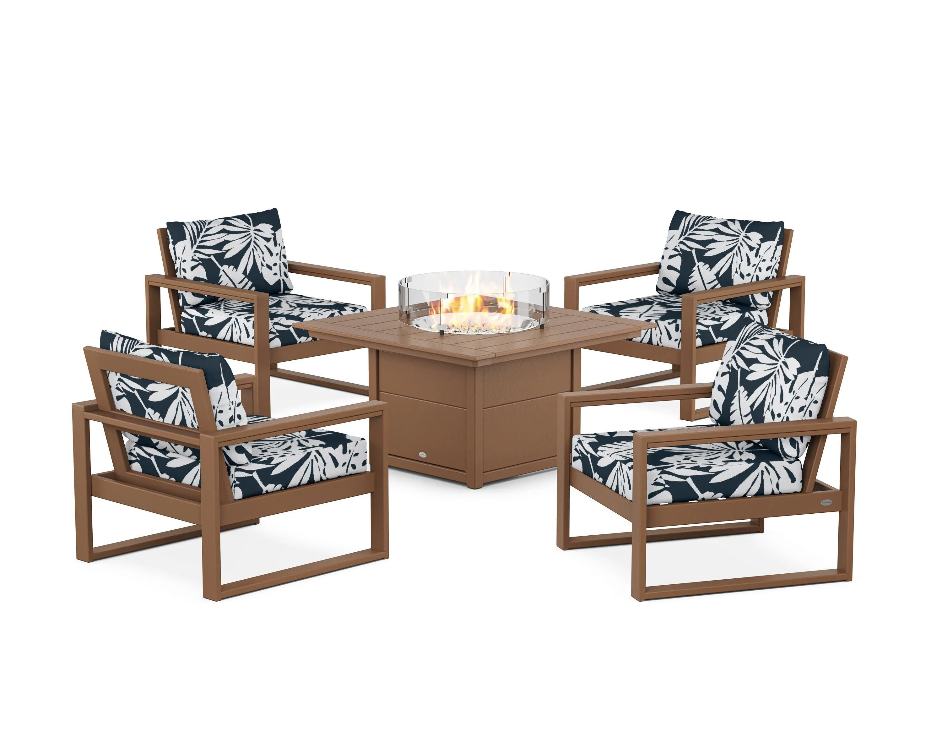 EDGE Sectional 5-Piece Deep Seating Set with Fire Pit Table