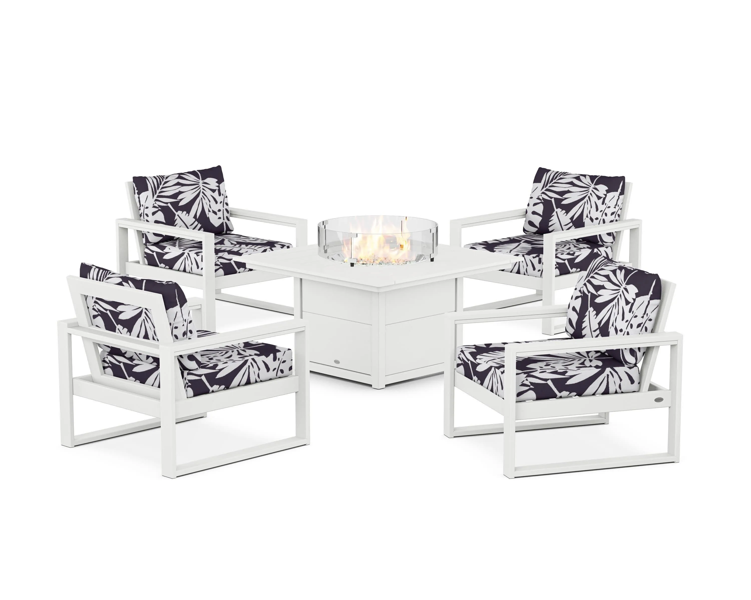 EDGE Sectional 5-Piece Deep Seating Set with Fire Pit Table