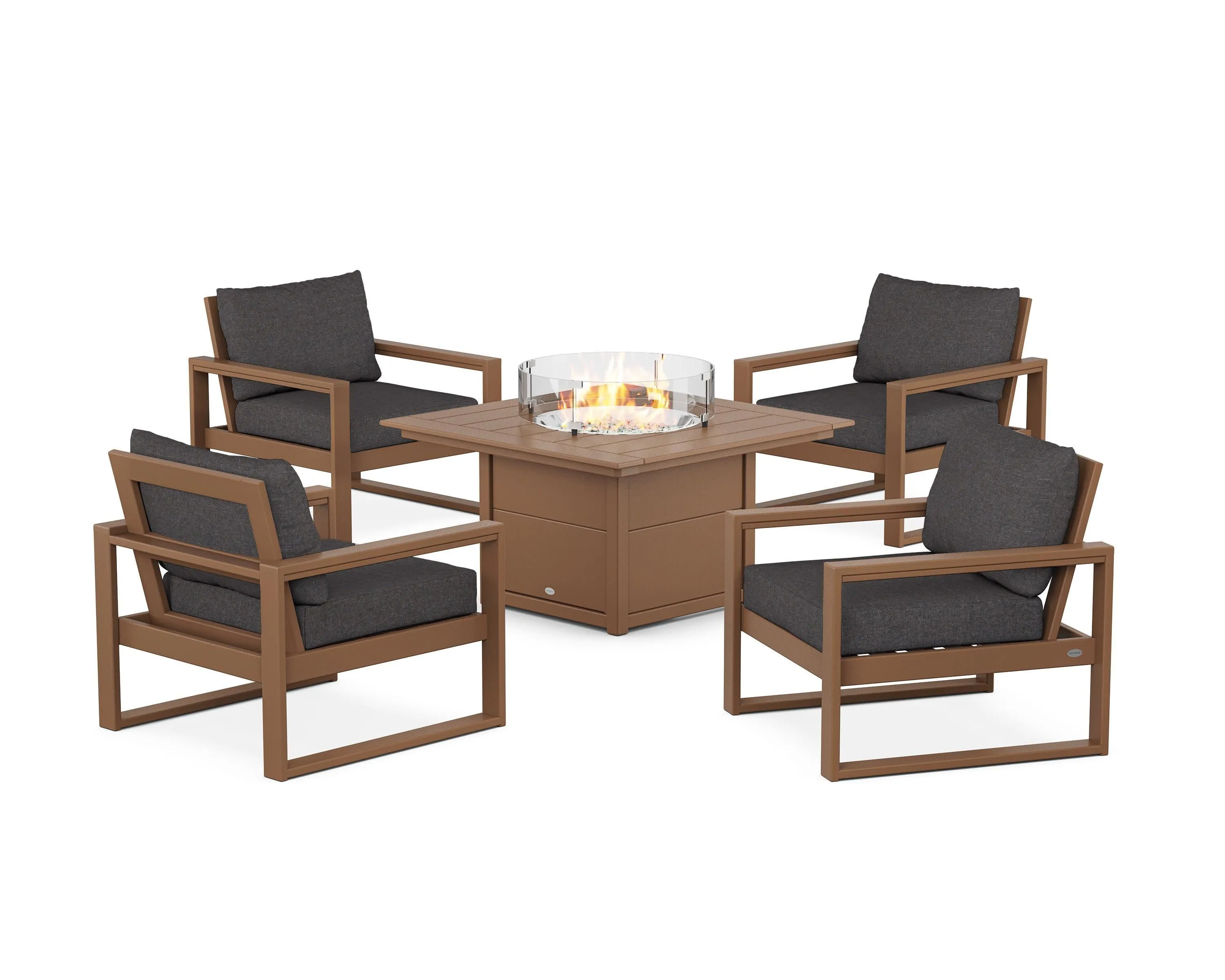 EDGE Sectional 5-Piece Deep Seating Set with Fire Pit Table