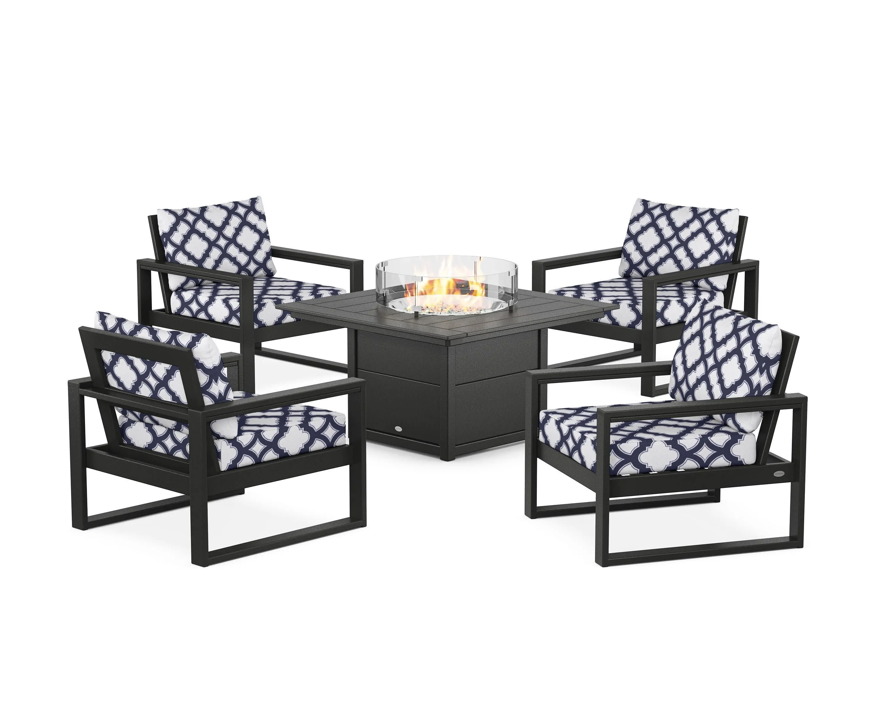 EDGE Sectional 5-Piece Deep Seating Set with Fire Pit Table