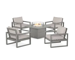 EDGE Sectional 5-Piece Deep Seating Set with Fire Pit Tableoutdoor patio dining furniture set