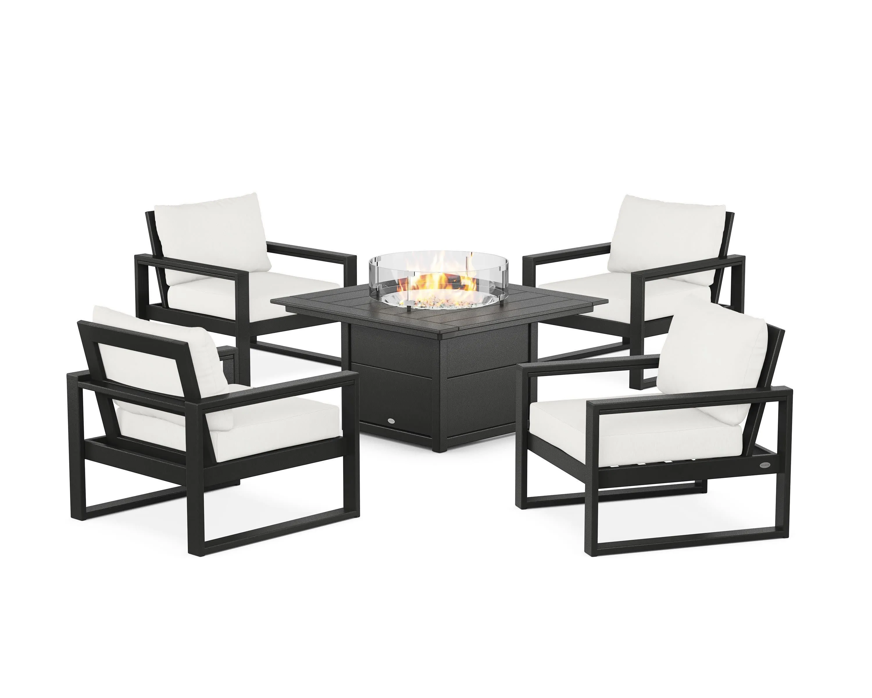 EDGE Sectional 5-Piece Deep Seating Set with Fire Pit Table