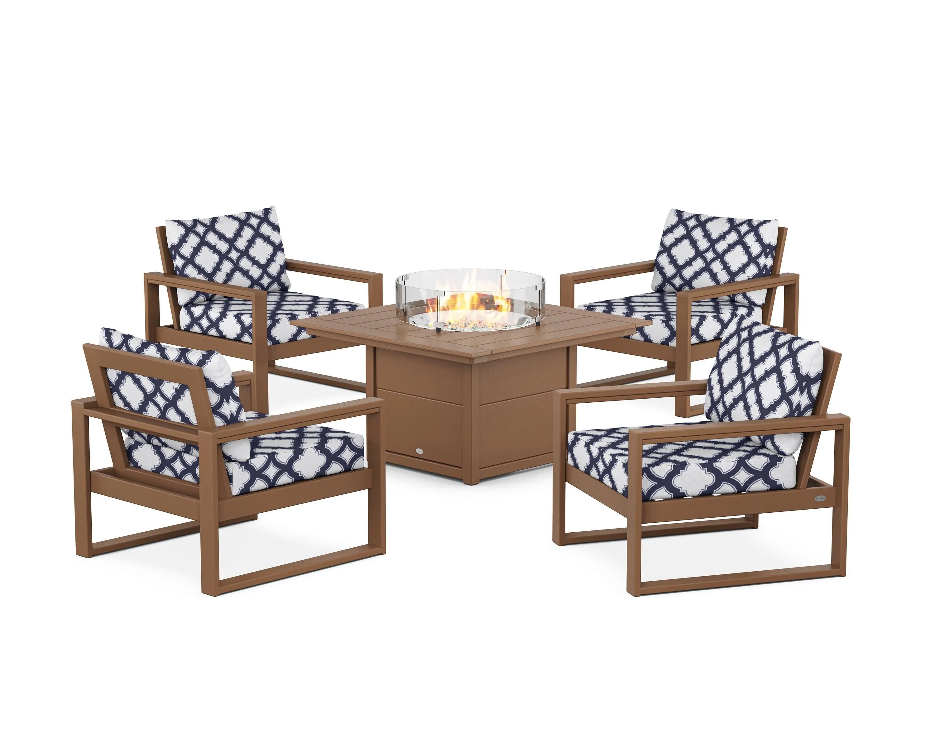 EDGE Sectional 5-Piece Deep Seating Set with Fire Pit Table