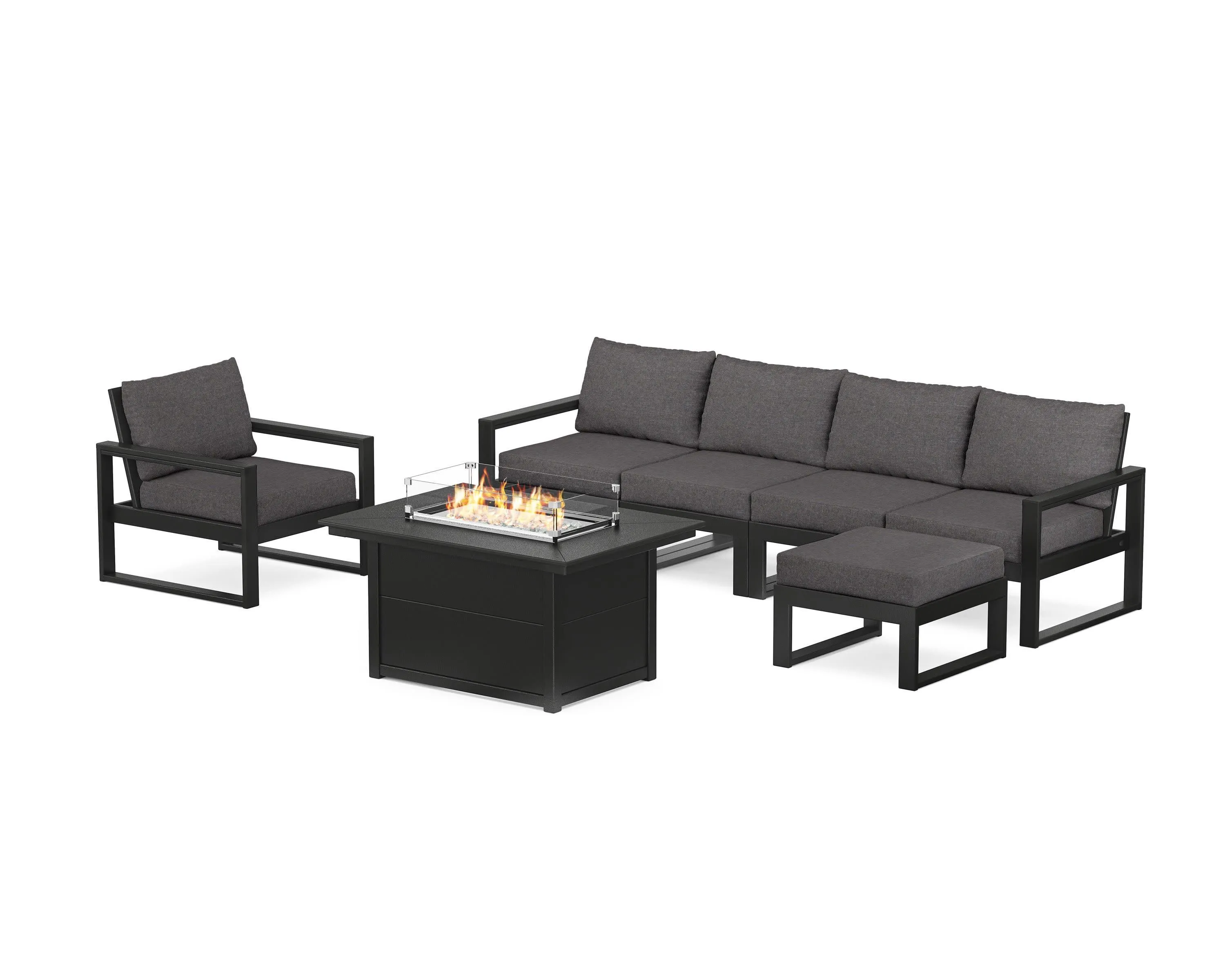 EDGE Sectional Lounge and Fire Pit Set