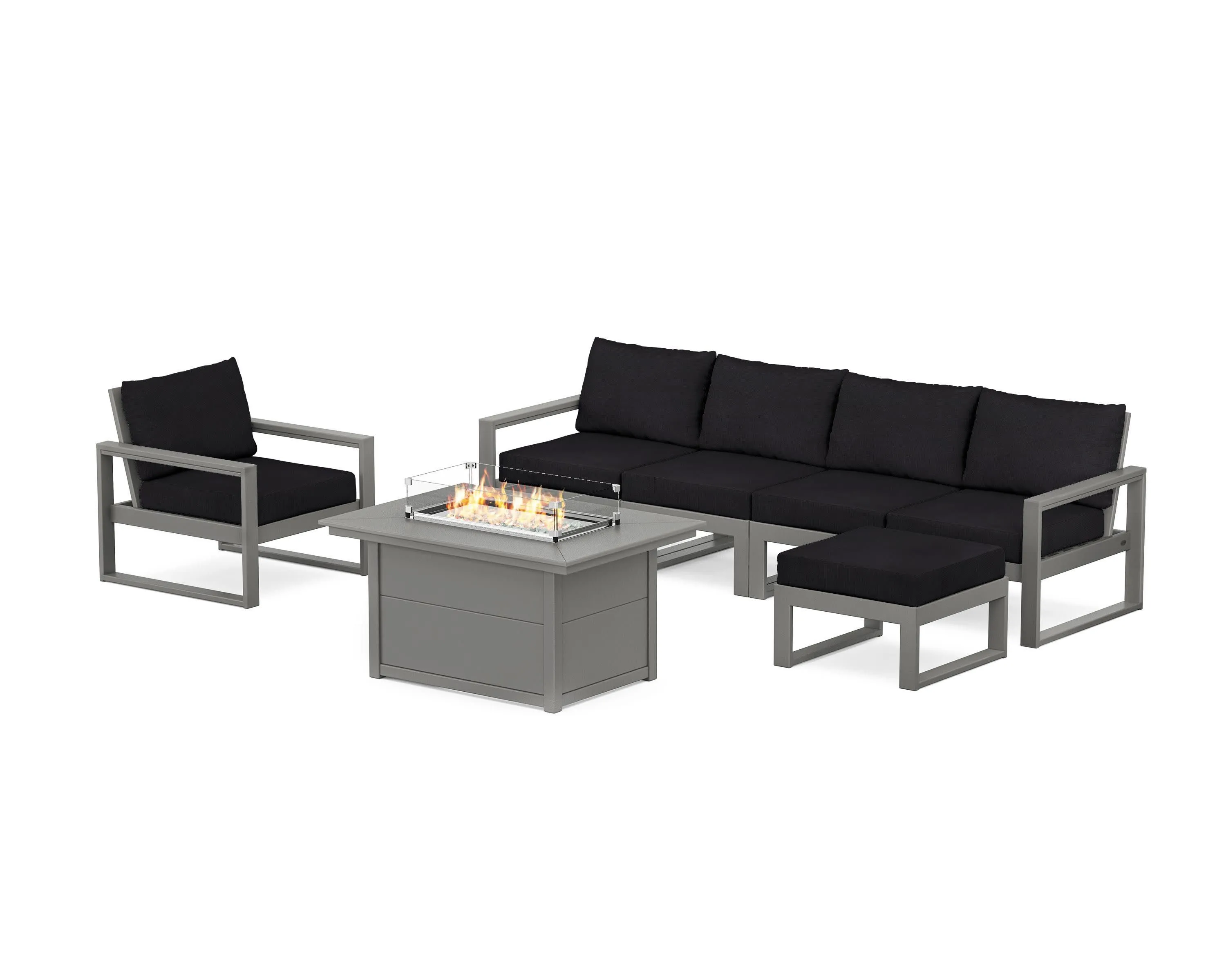 EDGE Sectional Lounge and Fire Pit Set