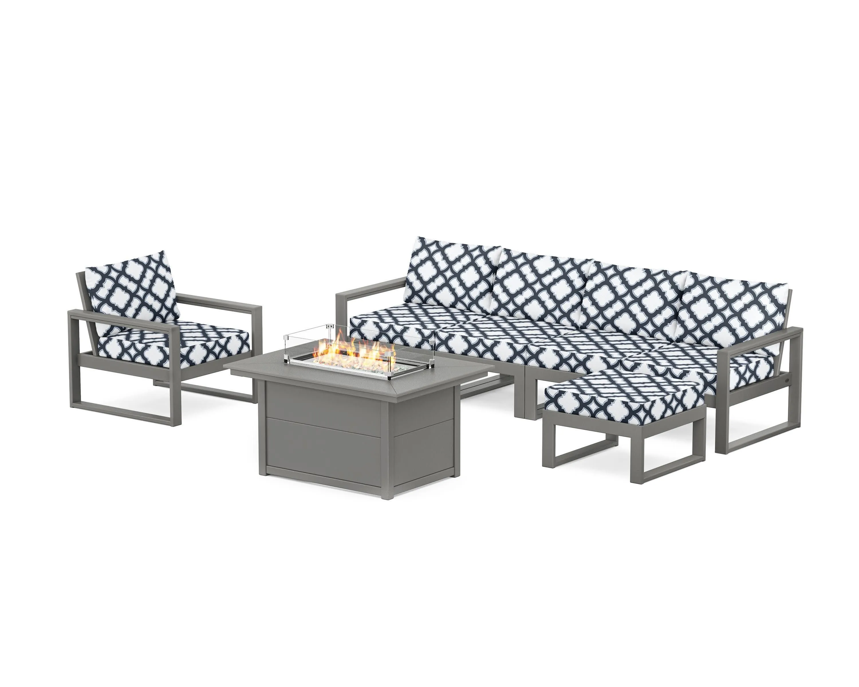 EDGE Sectional Lounge and Fire Pit Set
