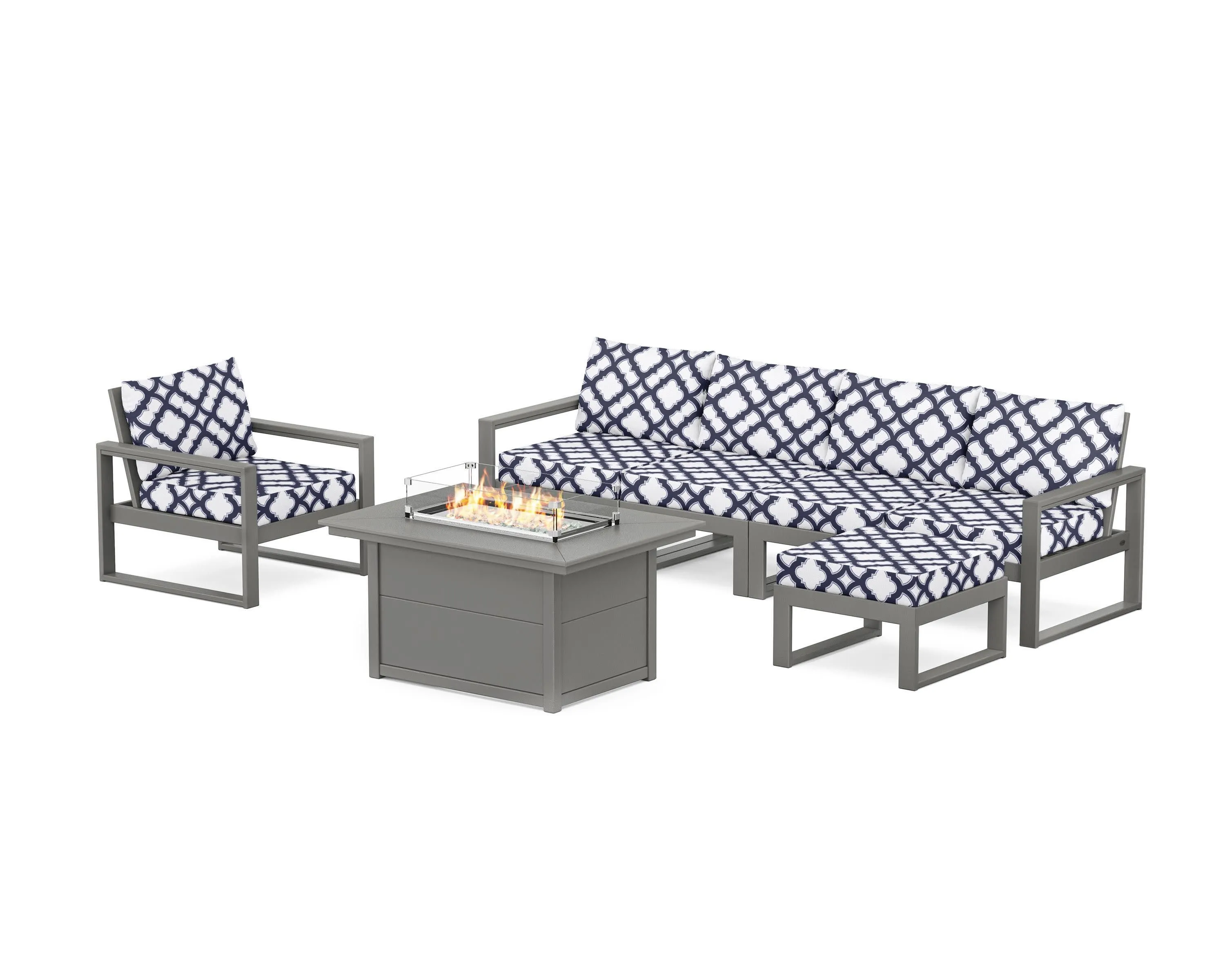 EDGE Sectional Lounge and Fire Pit Set