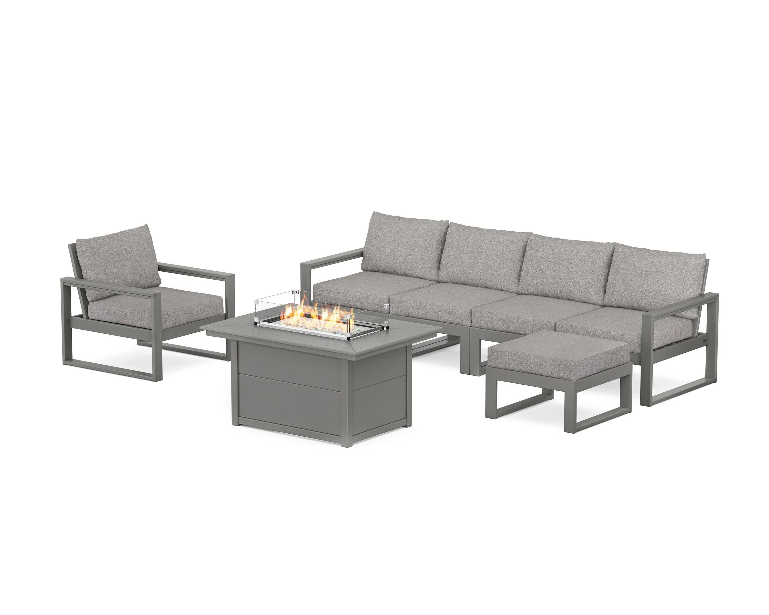 EDGE Sectional Lounge and Fire Pit Set