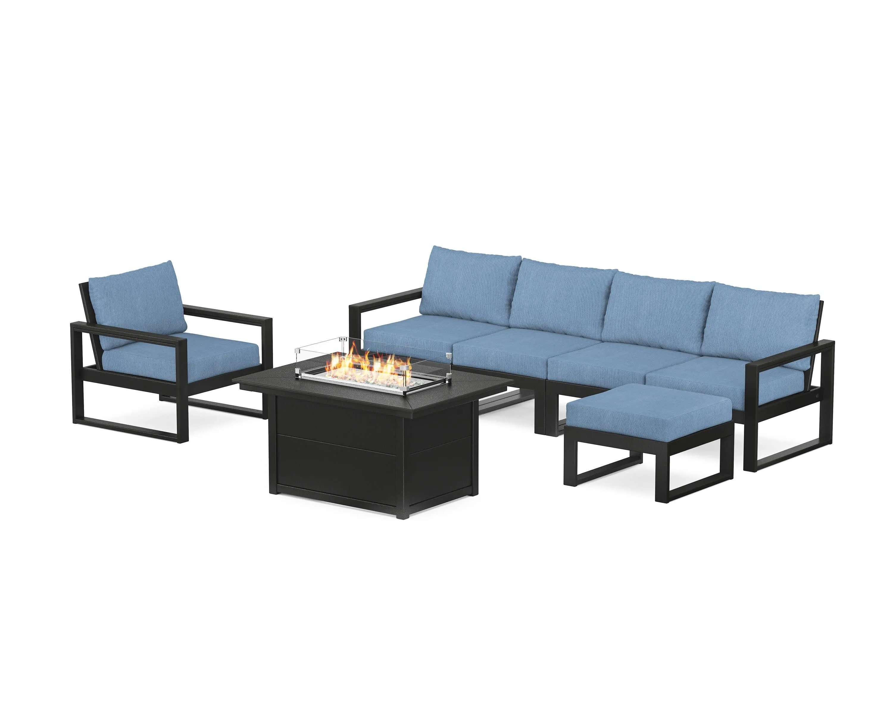 EDGE Sectional Lounge and Fire Pit Set