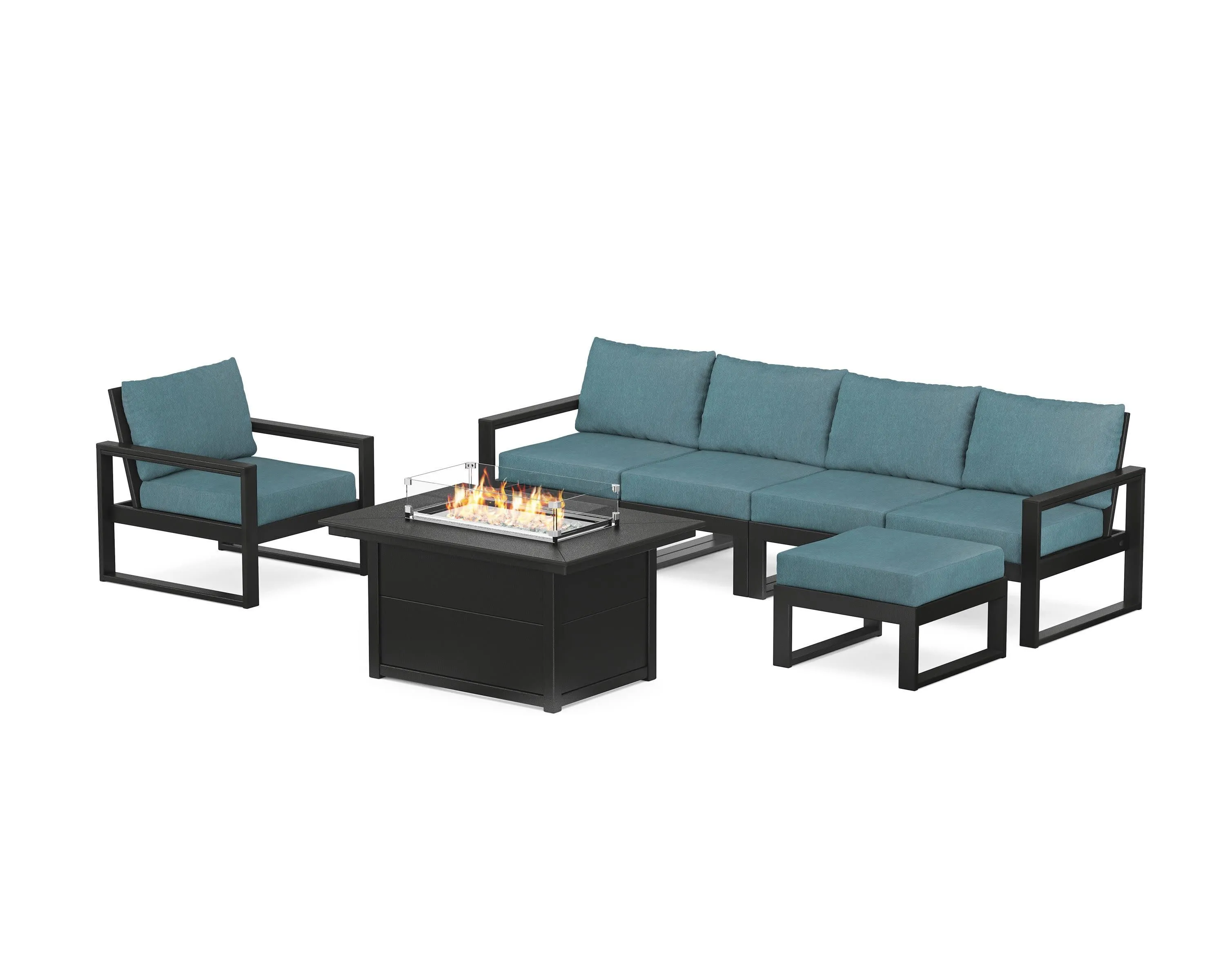 EDGE Sectional Lounge and Fire Pit Set