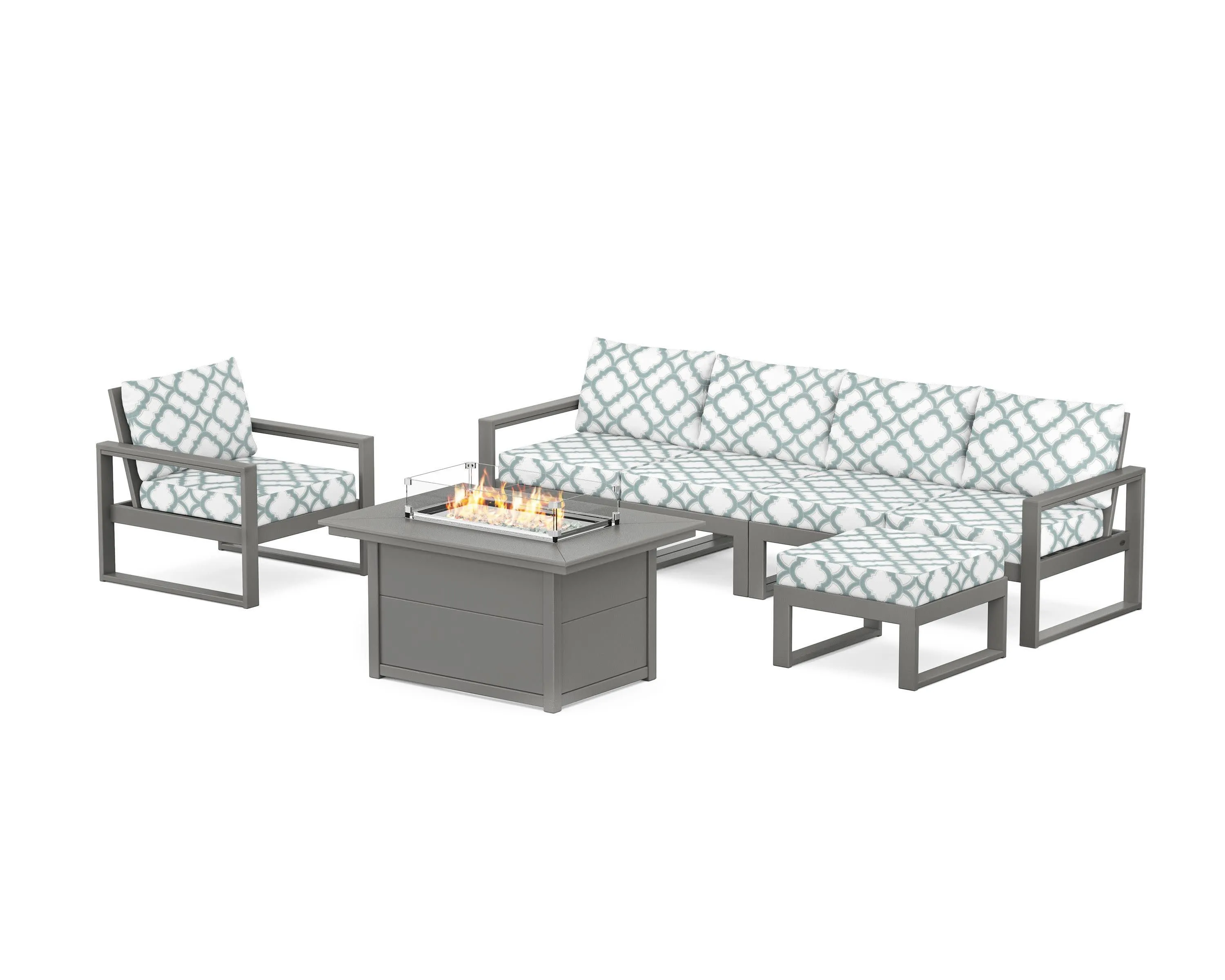 EDGE Sectional Lounge and Fire Pit Set