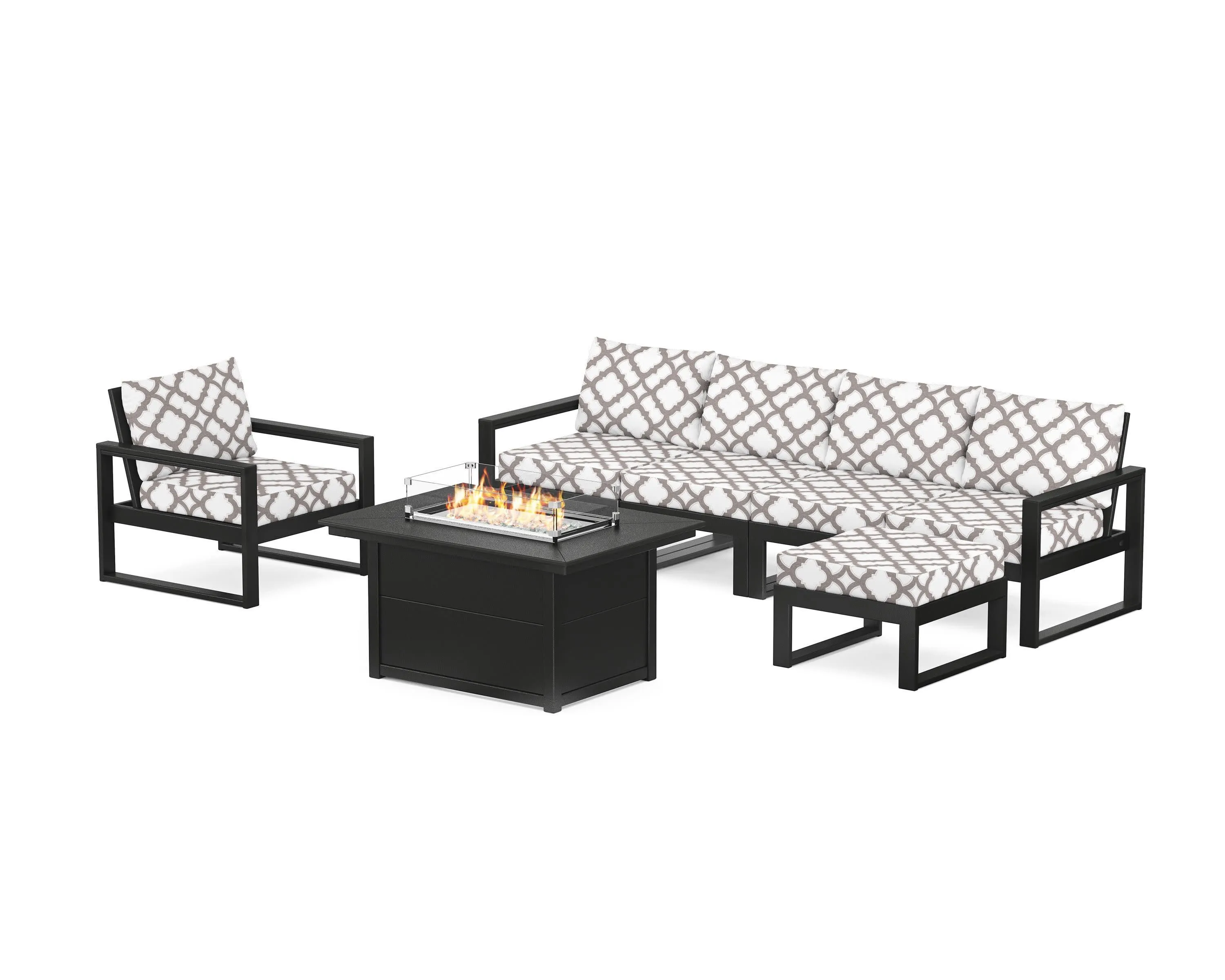 EDGE Sectional Lounge and Fire Pit Set
