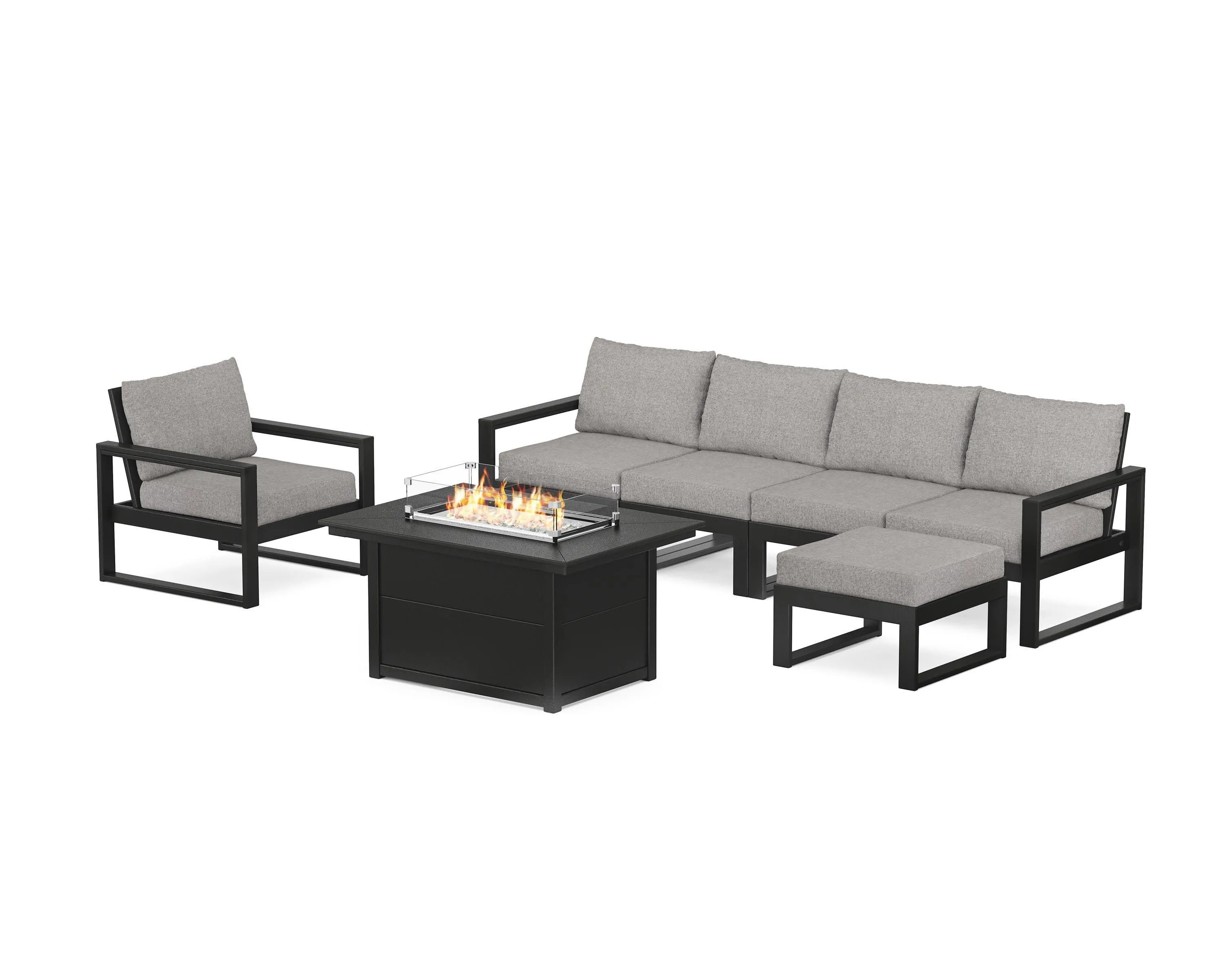 EDGE Sectional Lounge and Fire Pit Set