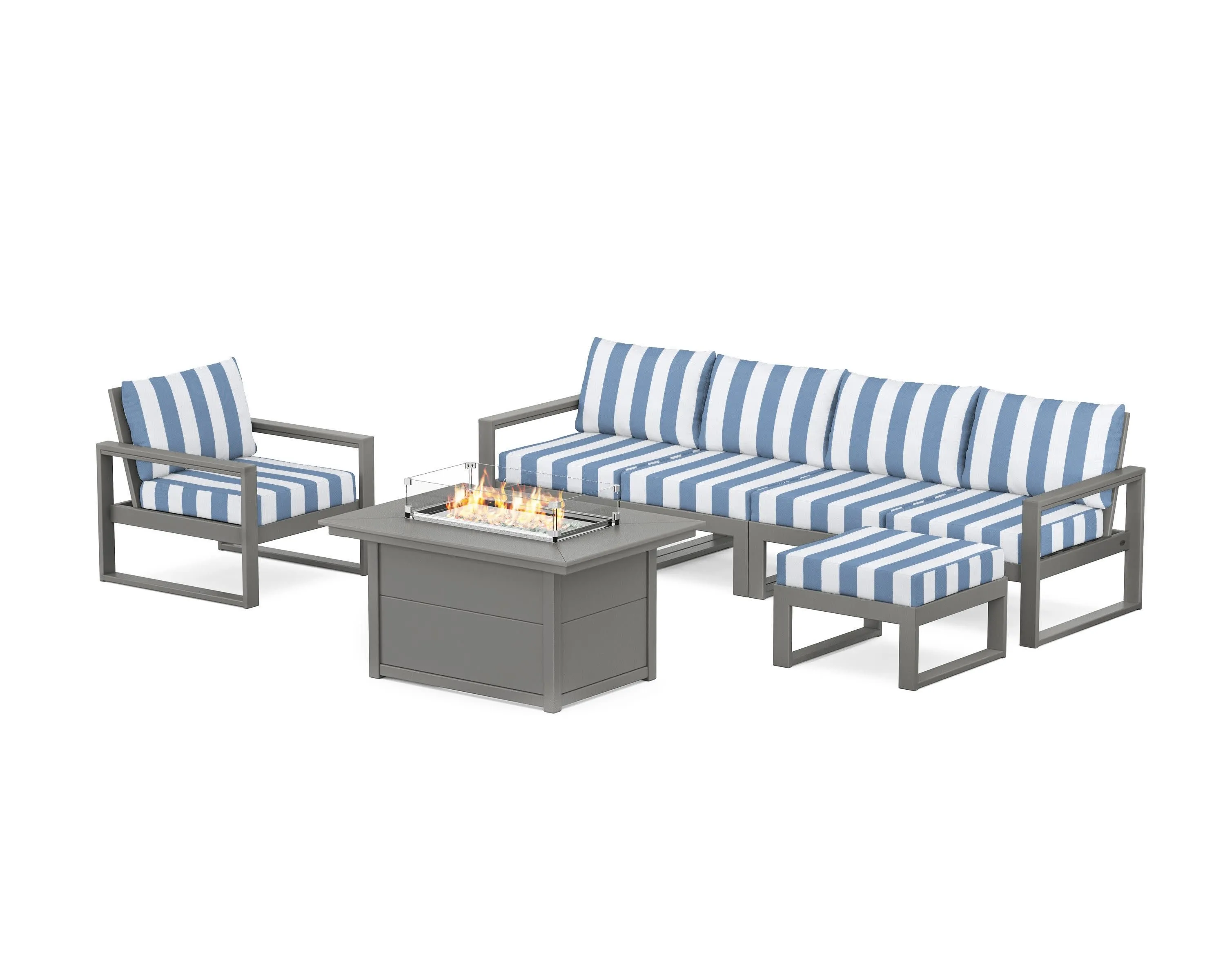 EDGE Sectional Lounge and Fire Pit Set