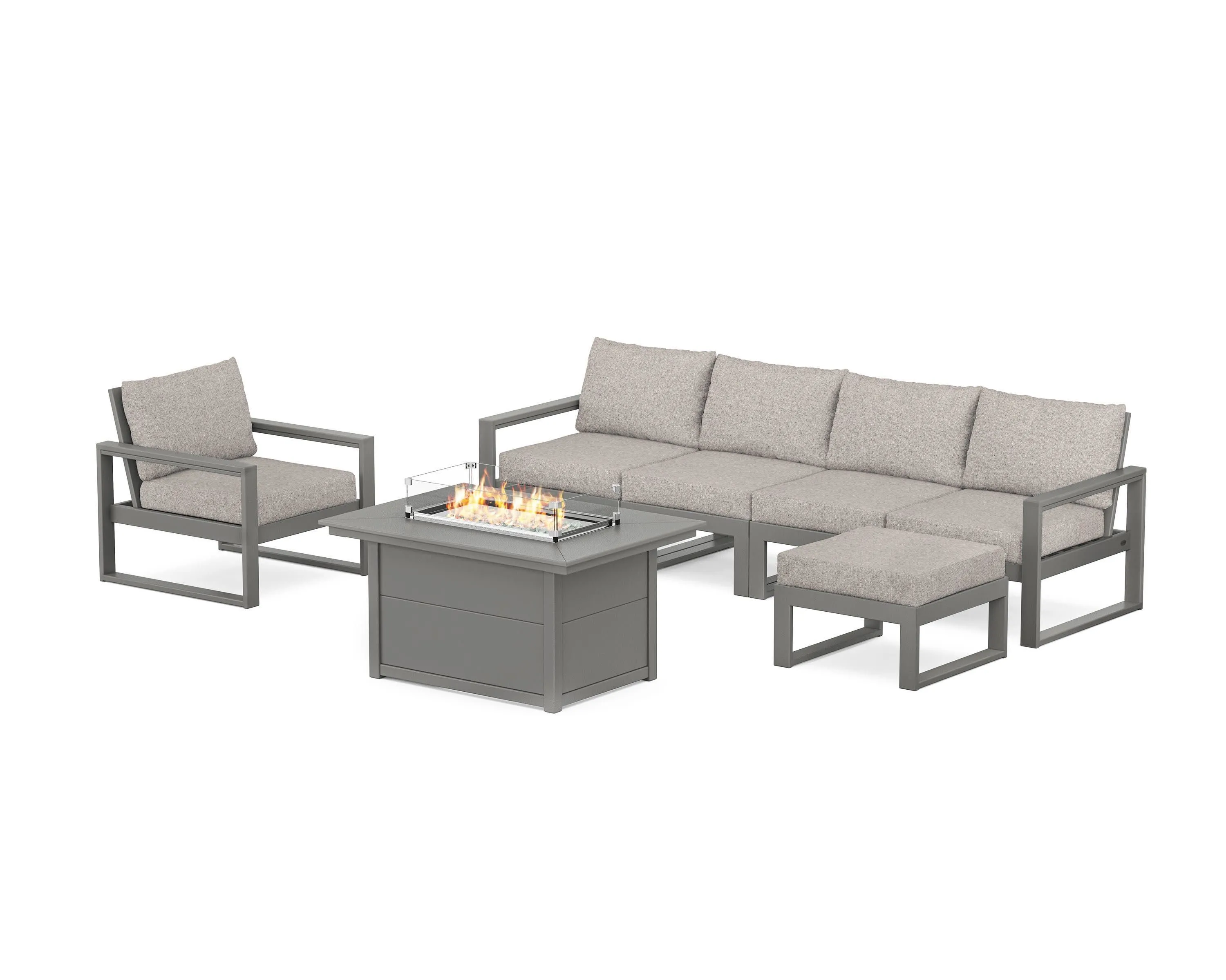 EDGE Sectional Lounge and Fire Pit Set