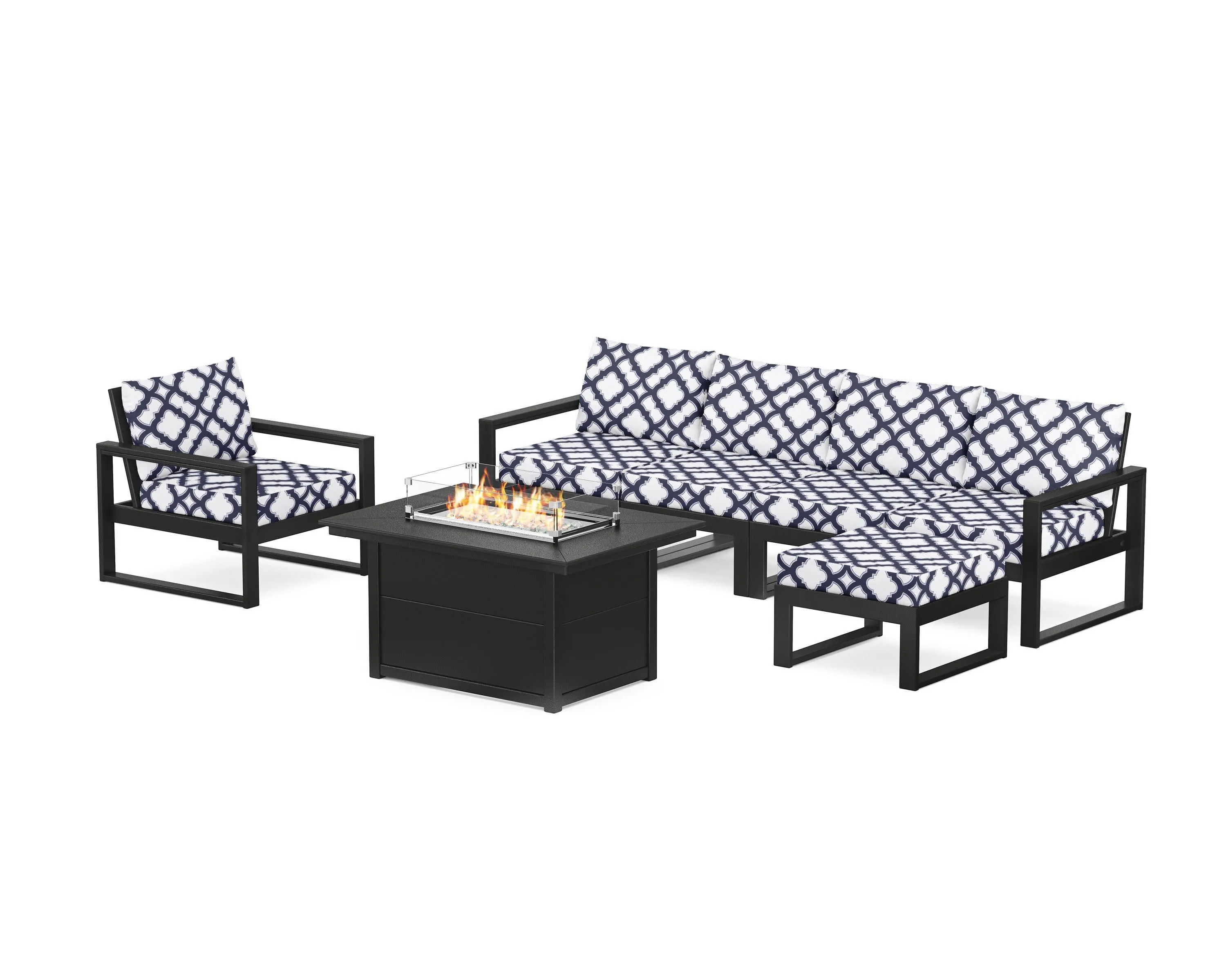 EDGE Sectional Lounge and Fire Pit Set