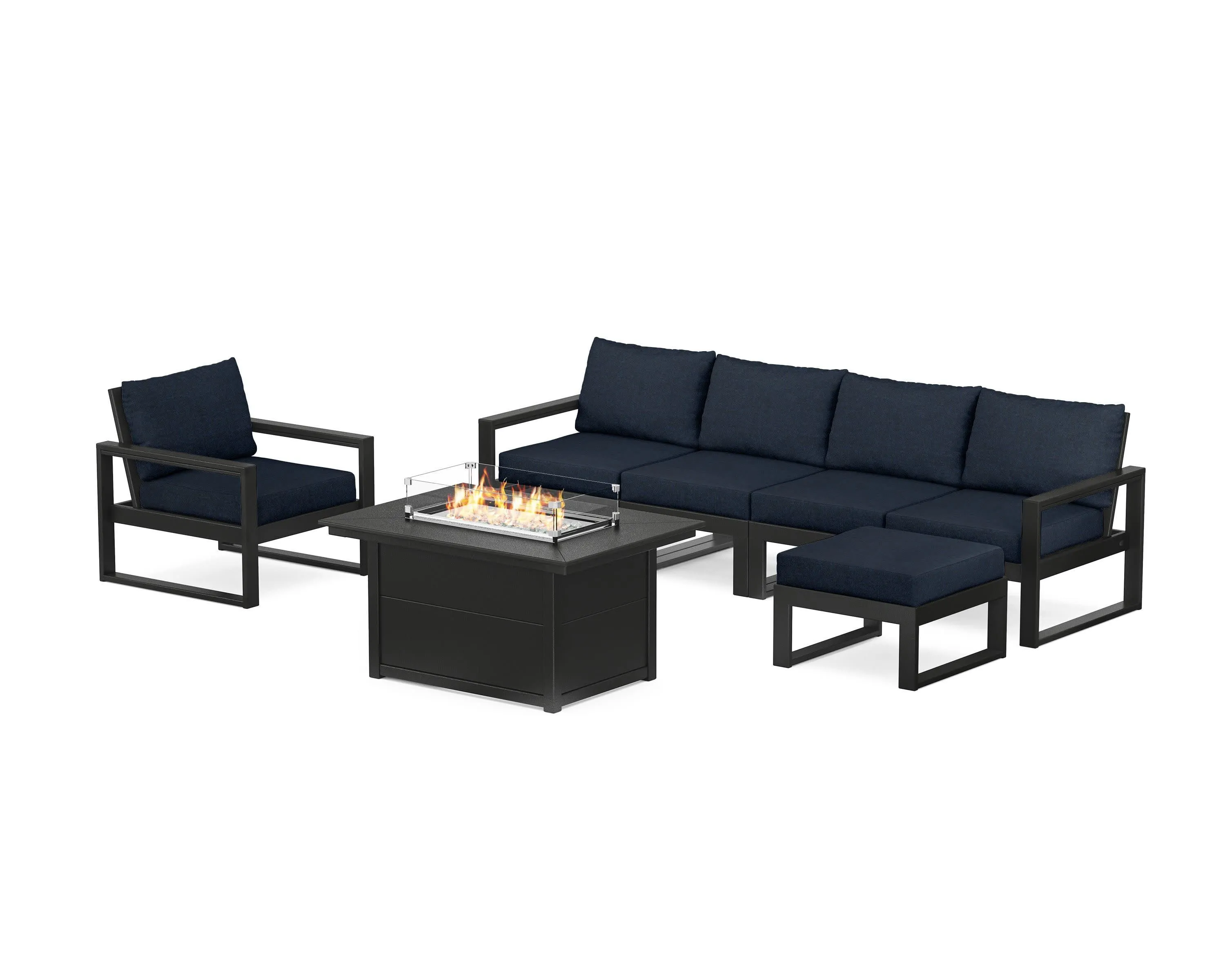 EDGE Sectional Lounge and Fire Pit Set