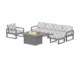 EDGE Sectional Lounge and Fire Pit Setoutdoor patio dining furniture set
