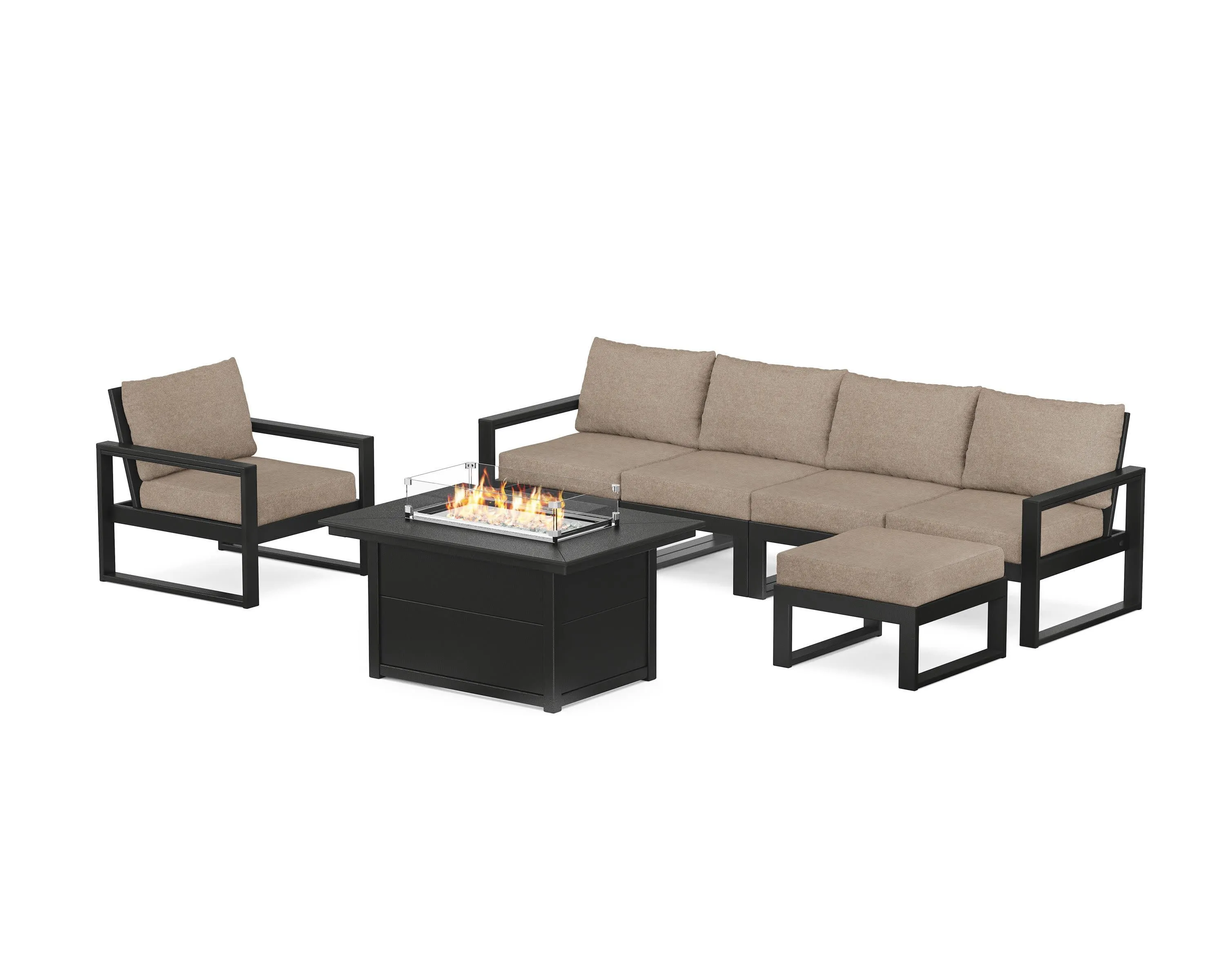 EDGE Sectional Lounge and Fire Pit Set