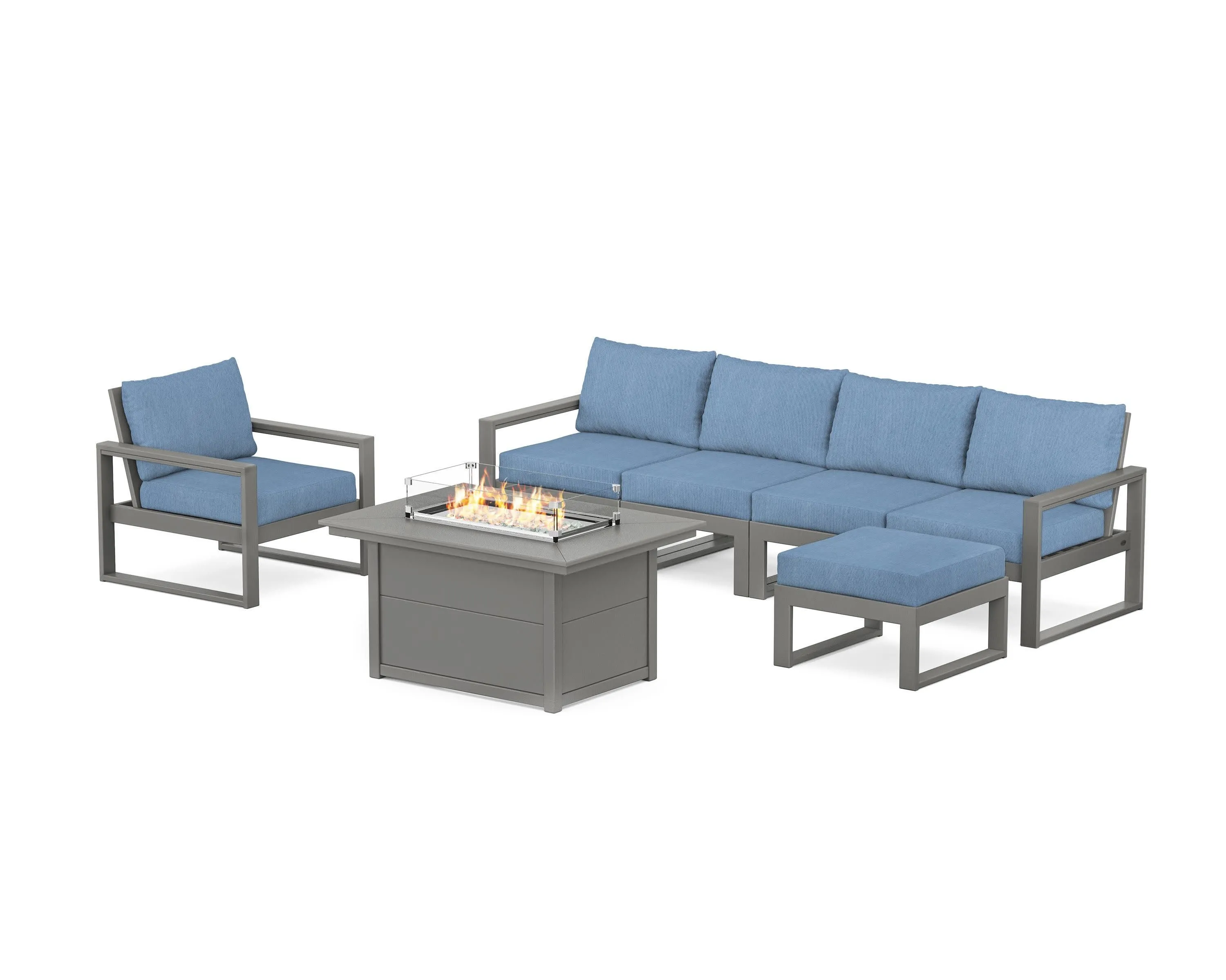 EDGE Sectional Lounge and Fire Pit Set