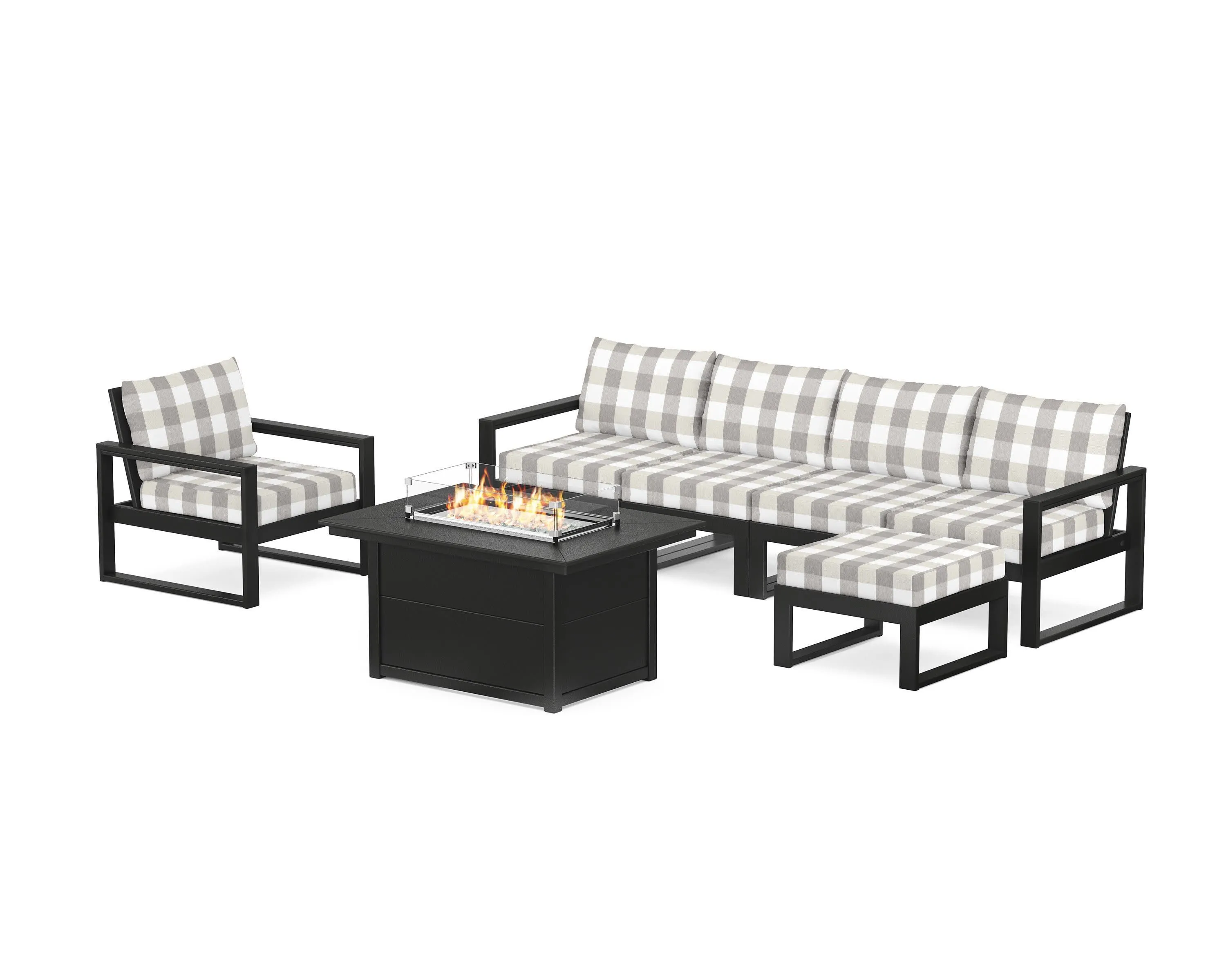EDGE Sectional Lounge and Fire Pit Set