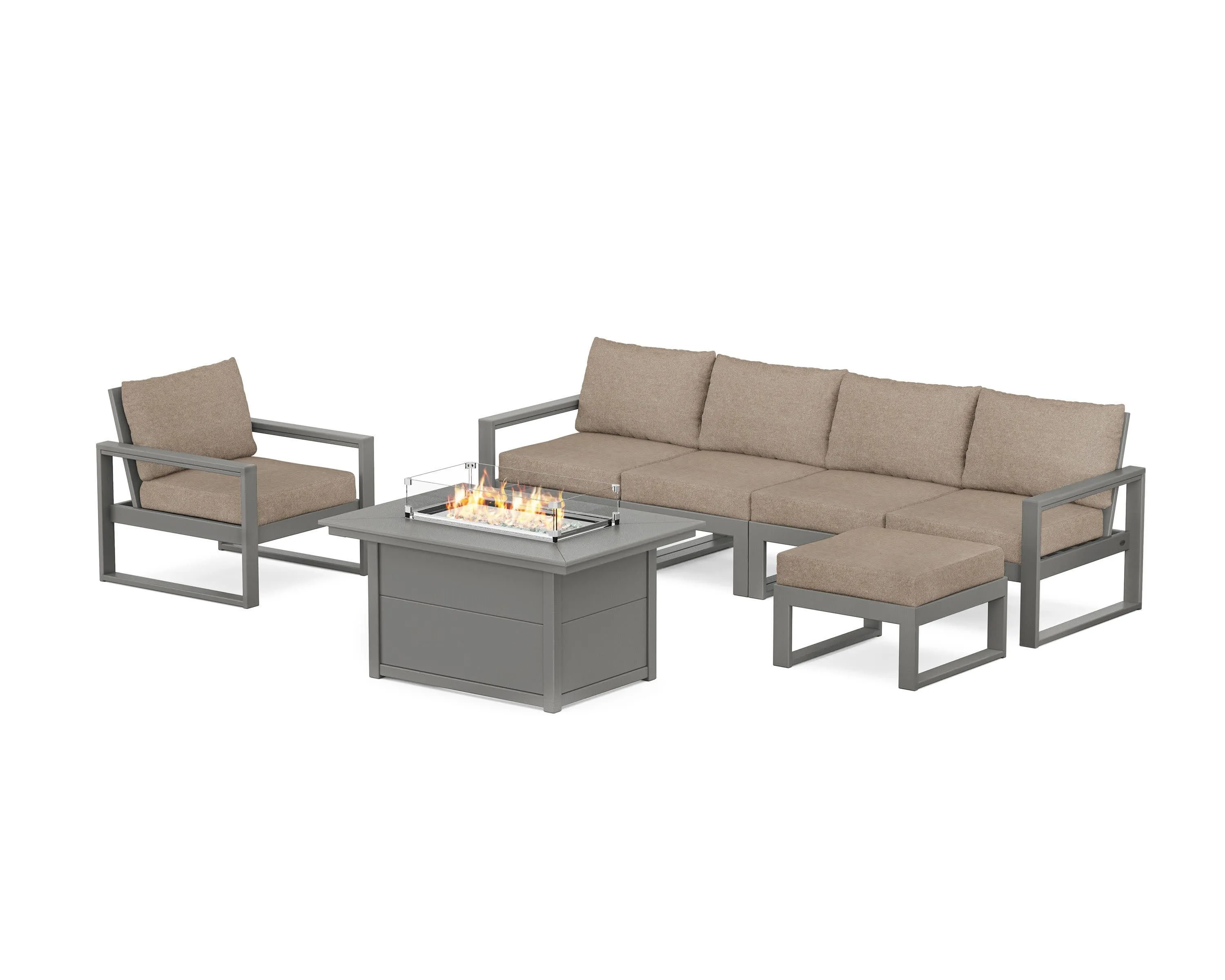 EDGE Sectional Lounge and Fire Pit Set