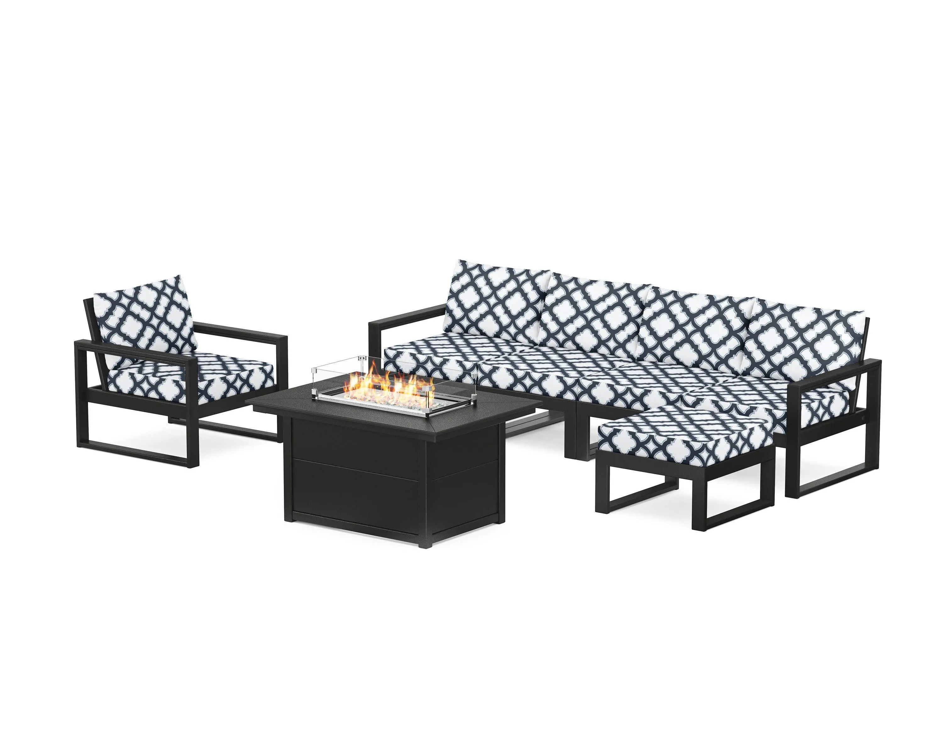 EDGE Sectional Lounge and Fire Pit Set