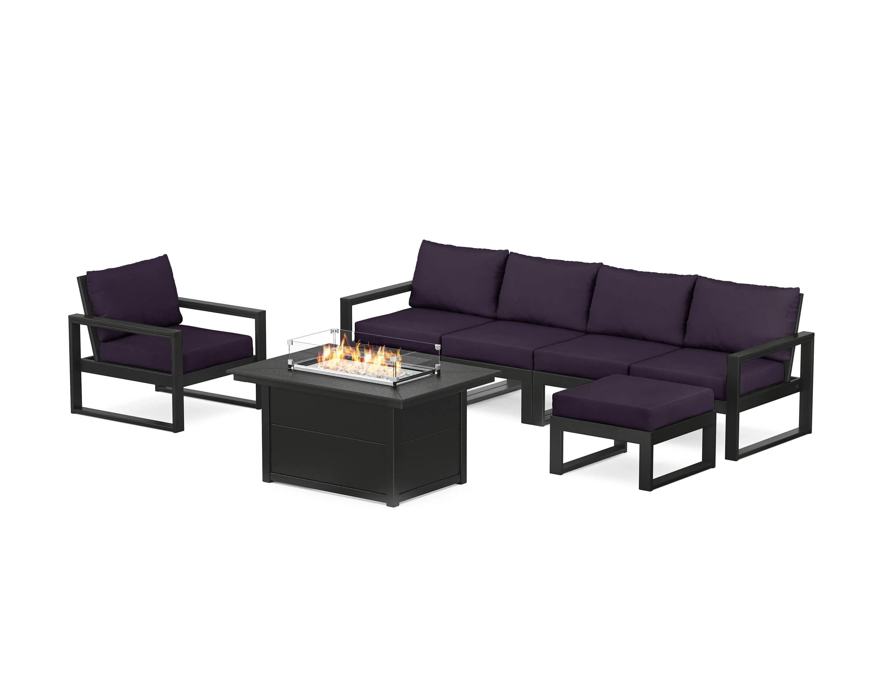 EDGE Sectional Lounge and Fire Pit Set
