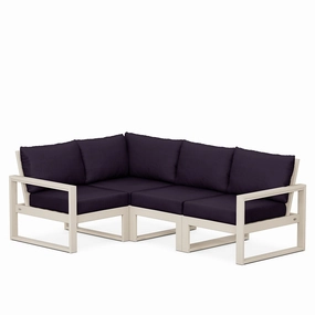 Edge 4-Piece Modular Deep Seating SetHDPE eco-friendly polywood furniture set