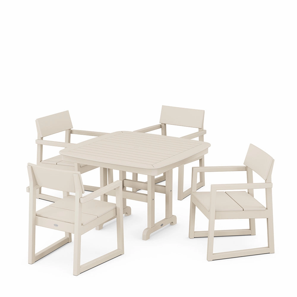 Edge 5 Piece Dining Set with Trestle Legs
