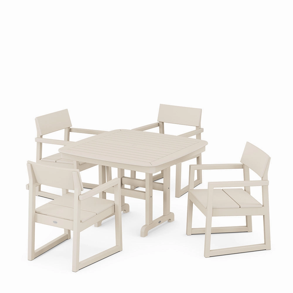 Edge 5 Piece Dining Set with Trestle Legs