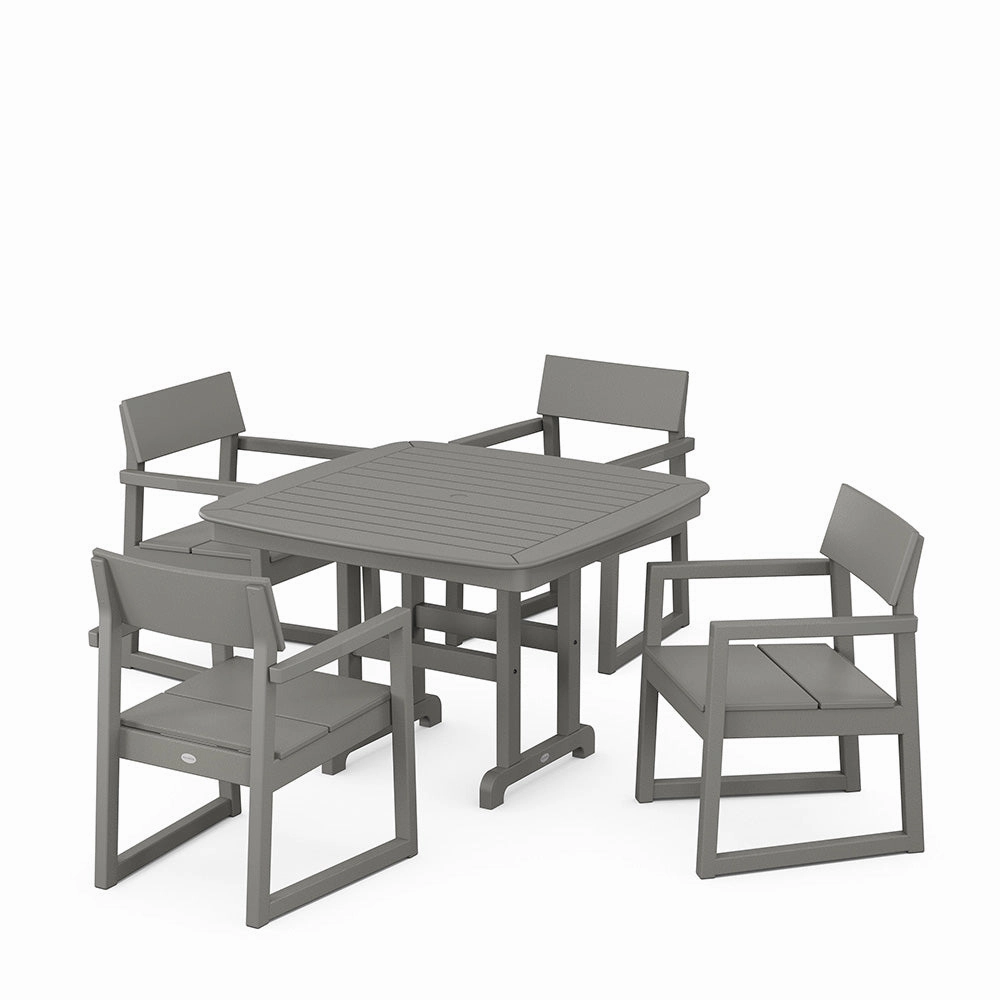 Edge 5 Piece Dining Set with Trestle Legs
