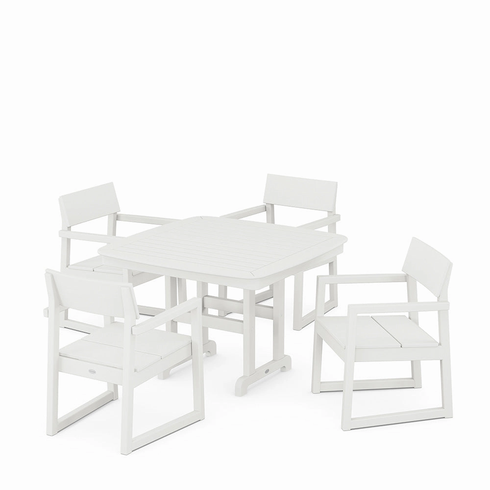Edge 5 Piece Dining Set with Trestle Legs