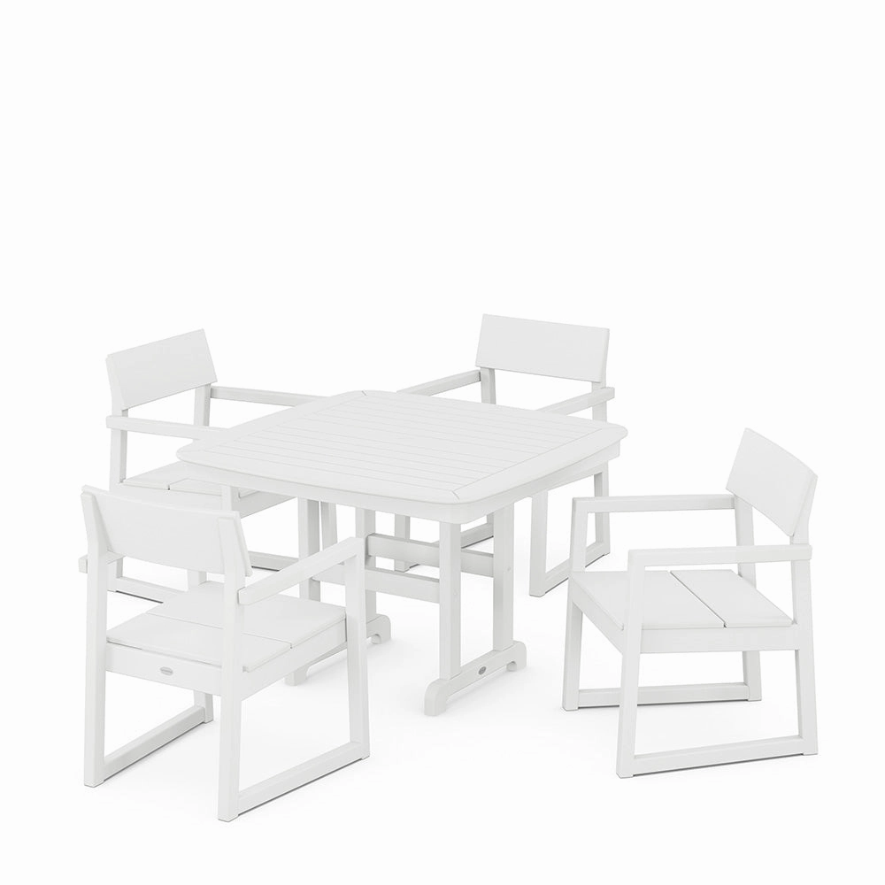 Edge 5 Piece Dining Set with Trestle Legs