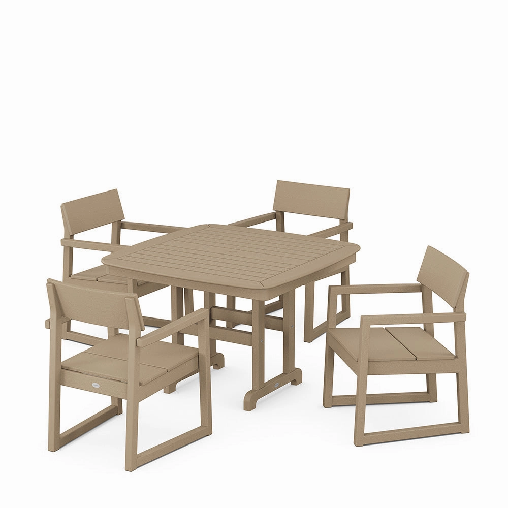 Edge 5 Piece Dining Set with Trestle Legs