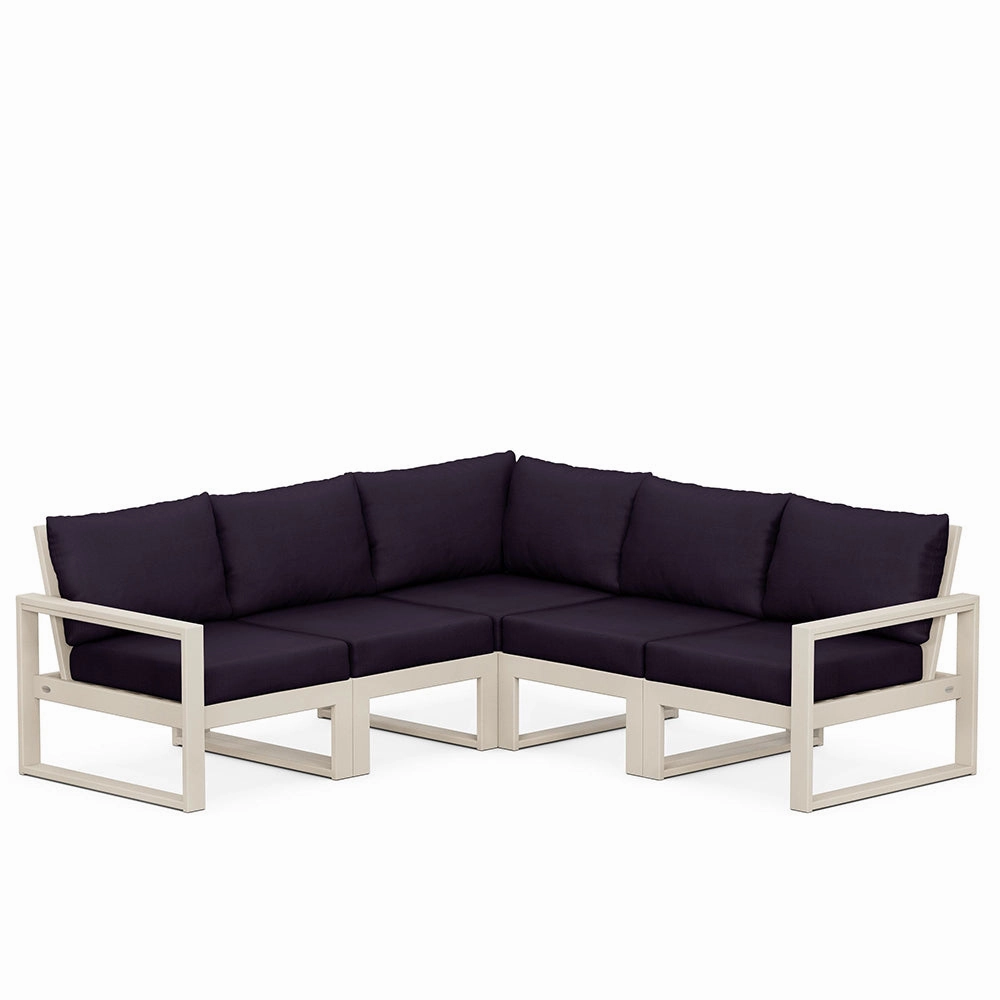 Edge 5-Piece Modular Deep Seating SetHDPE eco-friendly polywood furniture set