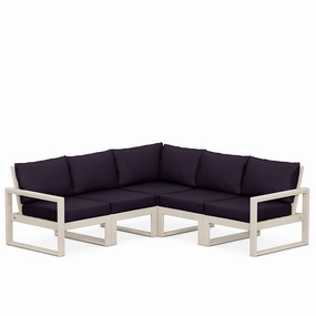 Edge 5-Piece Modular Deep Seating SetHDPE eco-friendly polywood furniture set