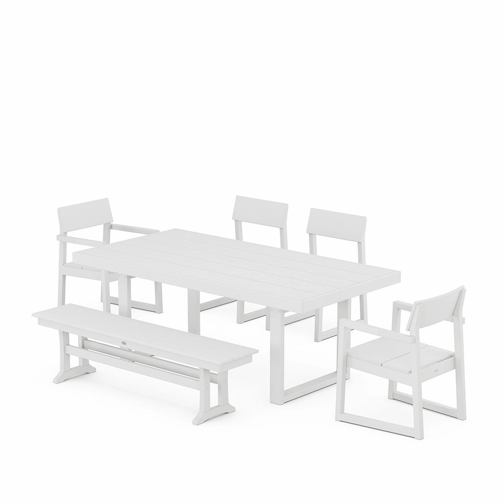 Edge 6 Piece Dining Set with Bench