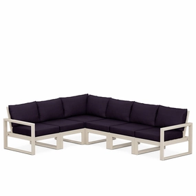 Edge 6-Piece Modular Deep Seating SetHDPE eco-friendly polywood furniture set