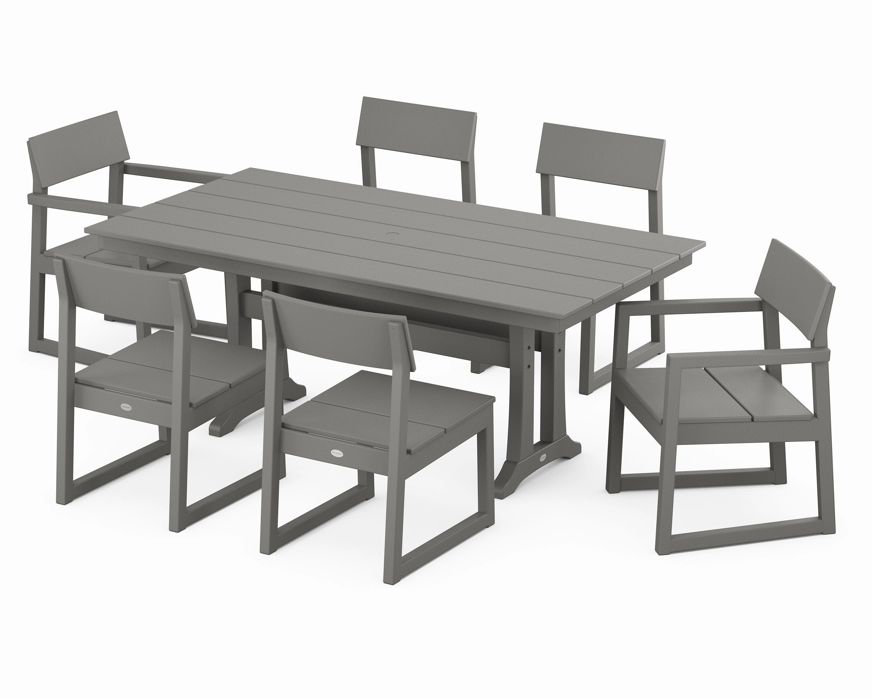 EDGE 7-Piece Farmhouse Trestle Dining Setoutdoor patio furniture set