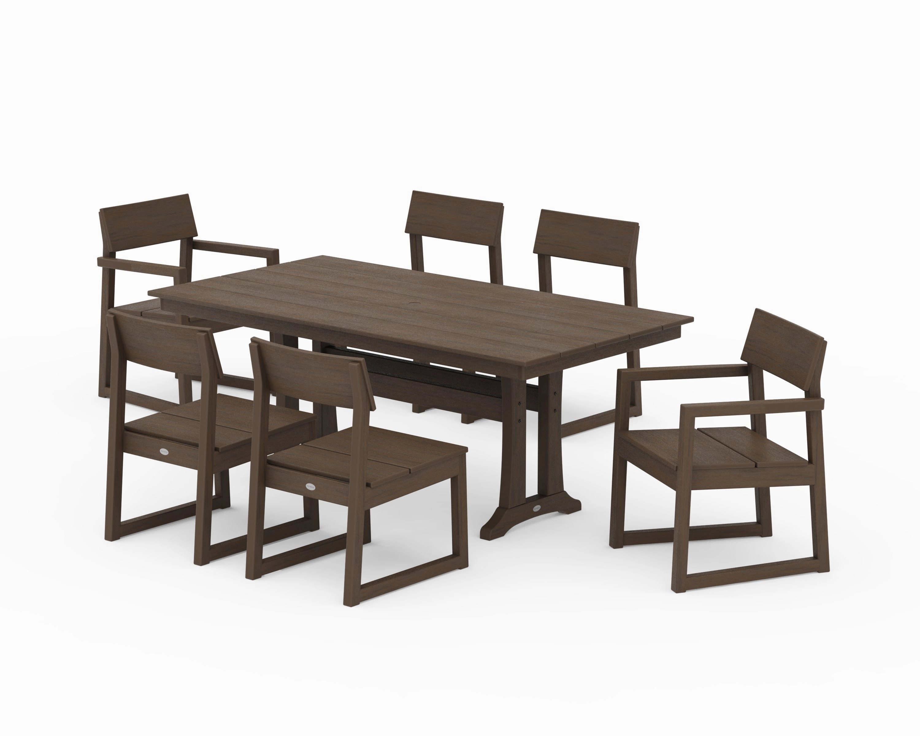 EDGE 7-Piece Farmhouse Trestle Dining Set