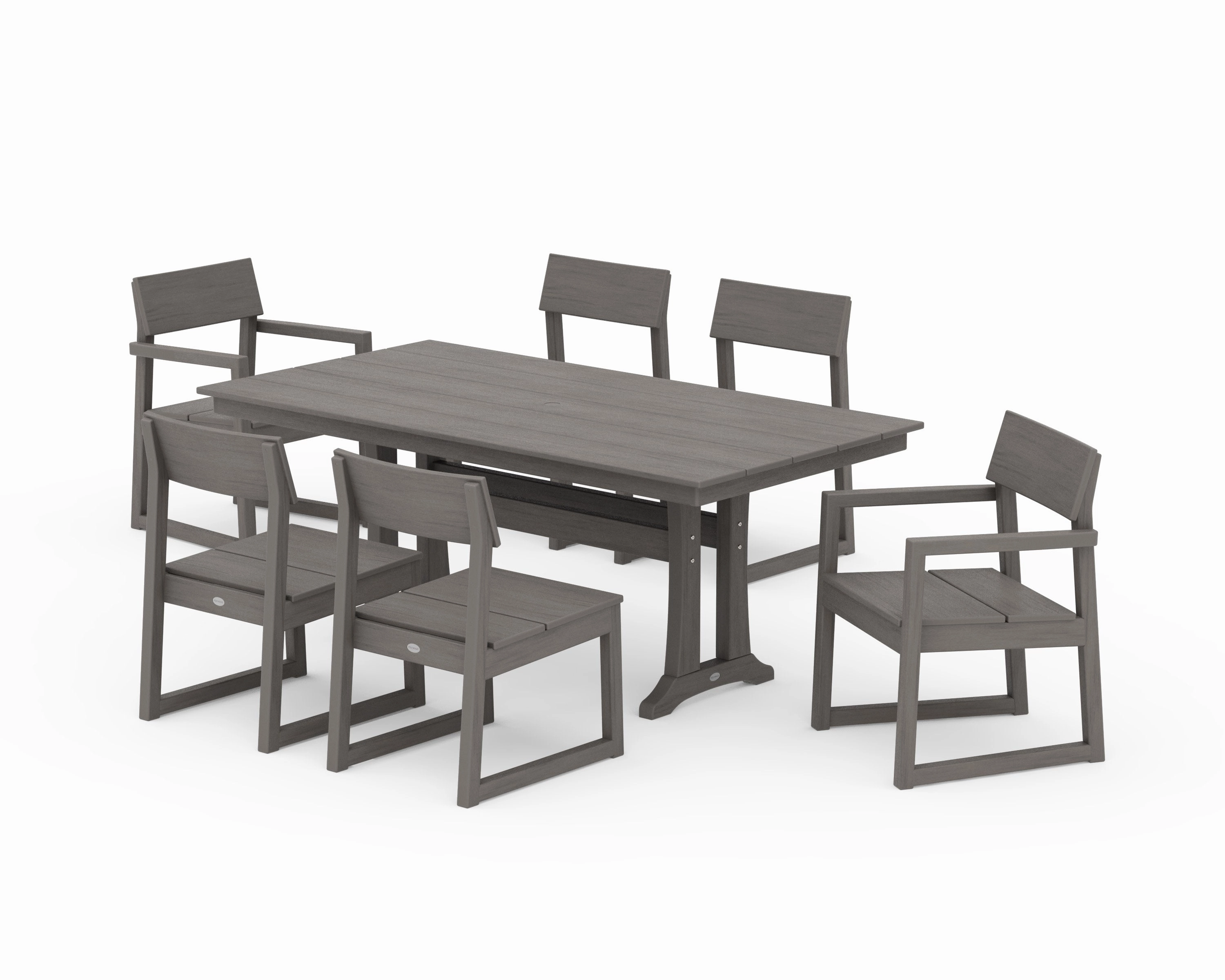 EDGE 7-Piece Farmhouse Trestle Dining Set