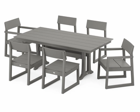 EDGE 7-Piece Farmhouse Trestle Dining Setoutdoor patio furniture set
