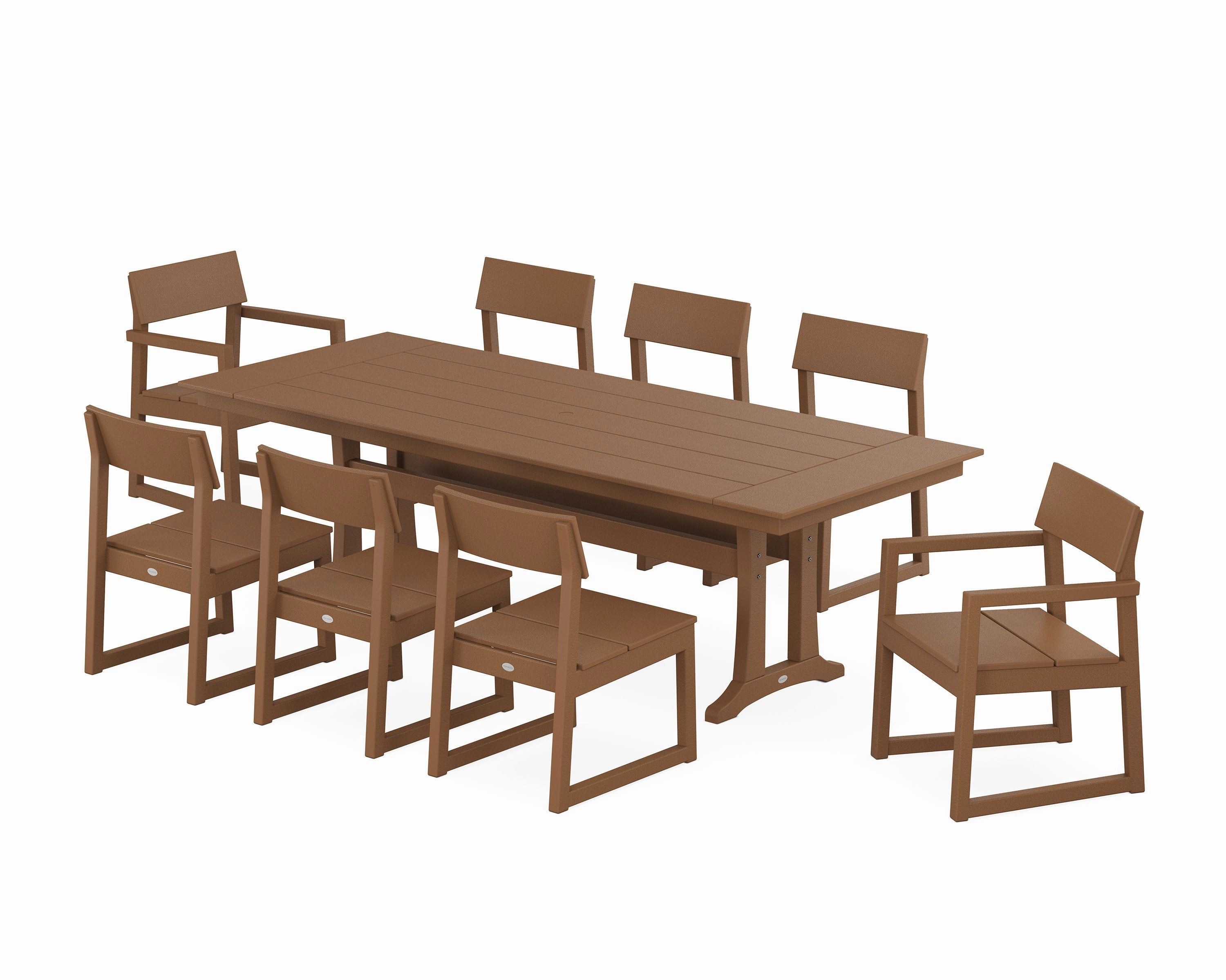EDGE 9-Piece Farmhouse Dining Set with Trestle Legs