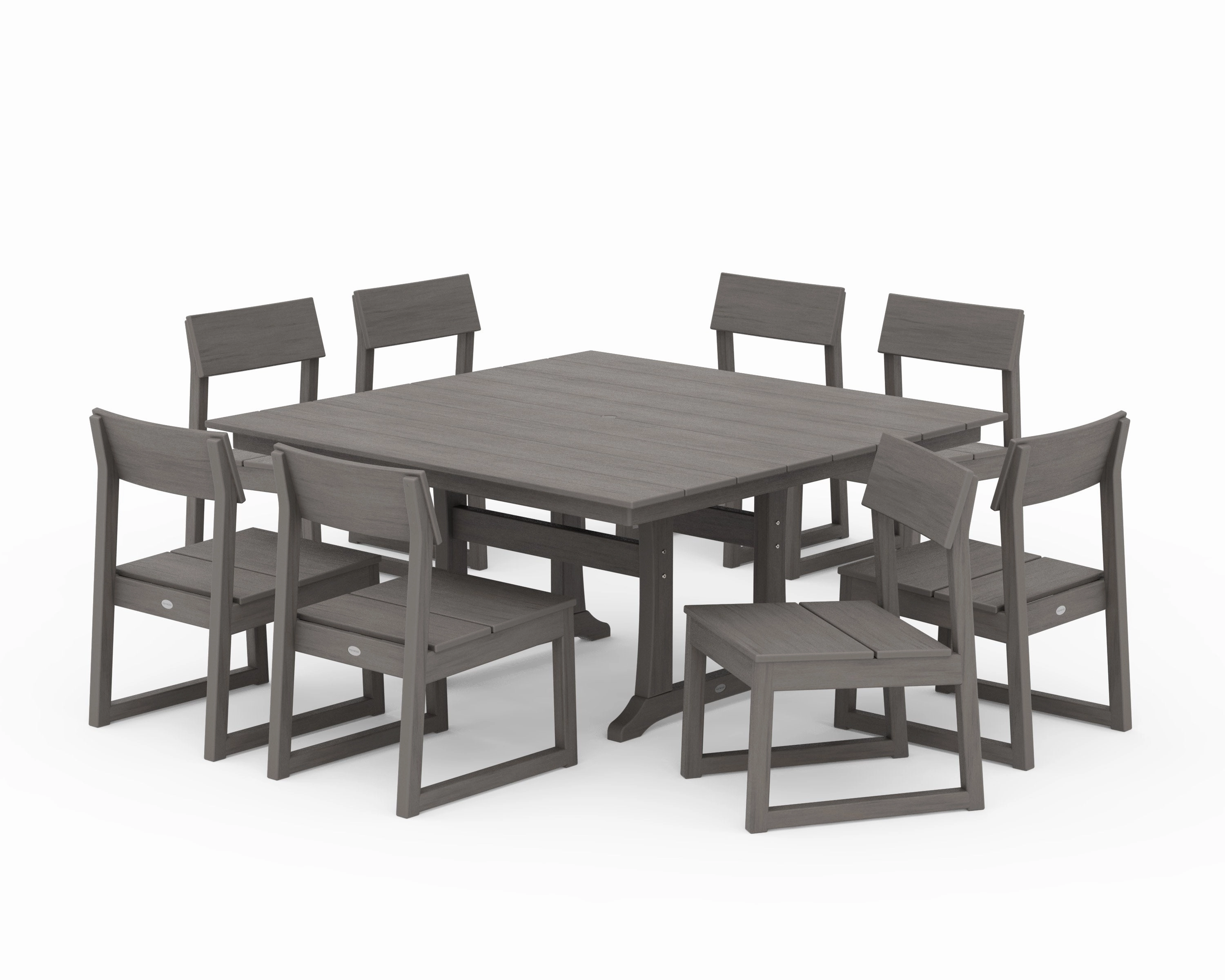 EDGE 9-Piece Farmhouse Trestle Dining Set